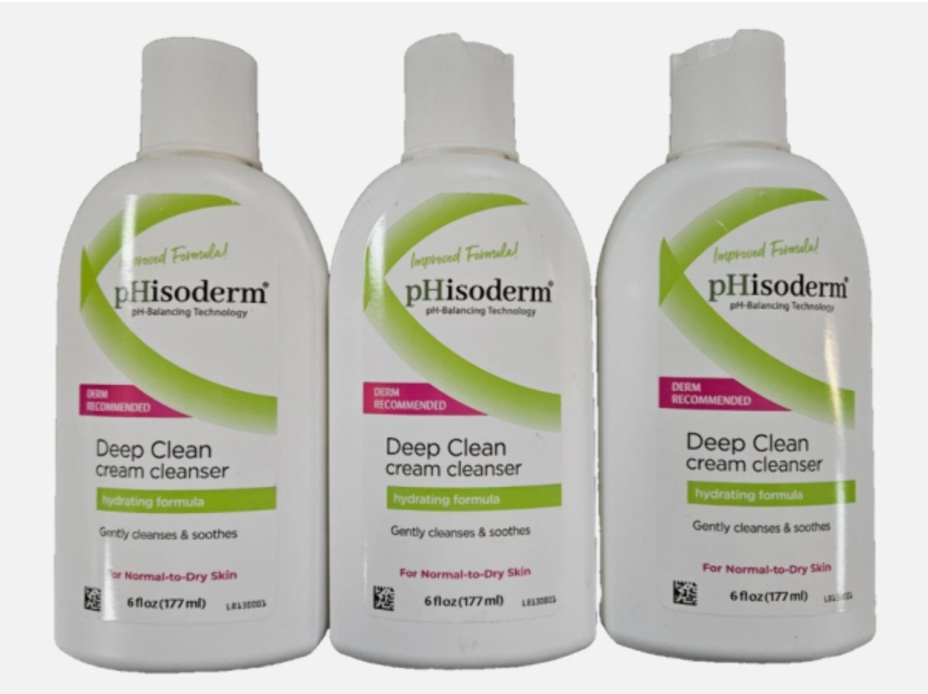 3x Phisoderm Deep Cleaning Cream Cleanser for Normal to Dry Skin (177 ml) alcoho