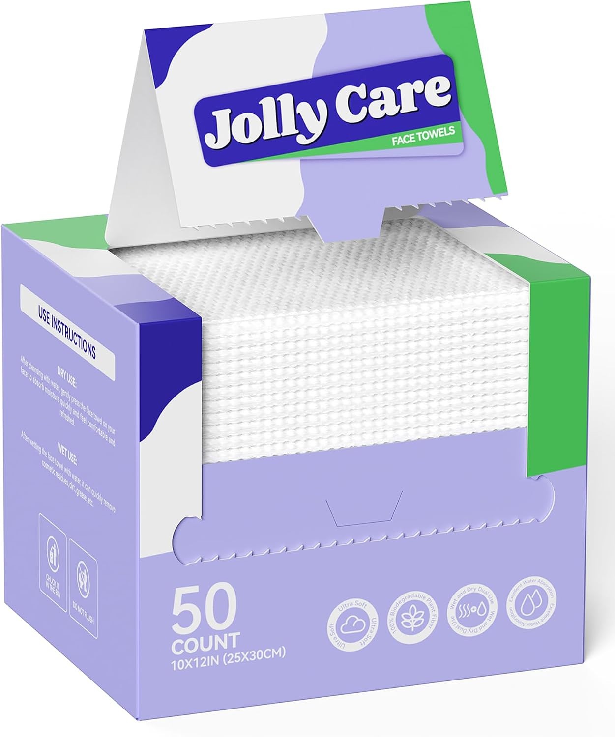 Disposable Face Towels, 10″×12″ XL Face Towelette Disposable, Soft Makeup