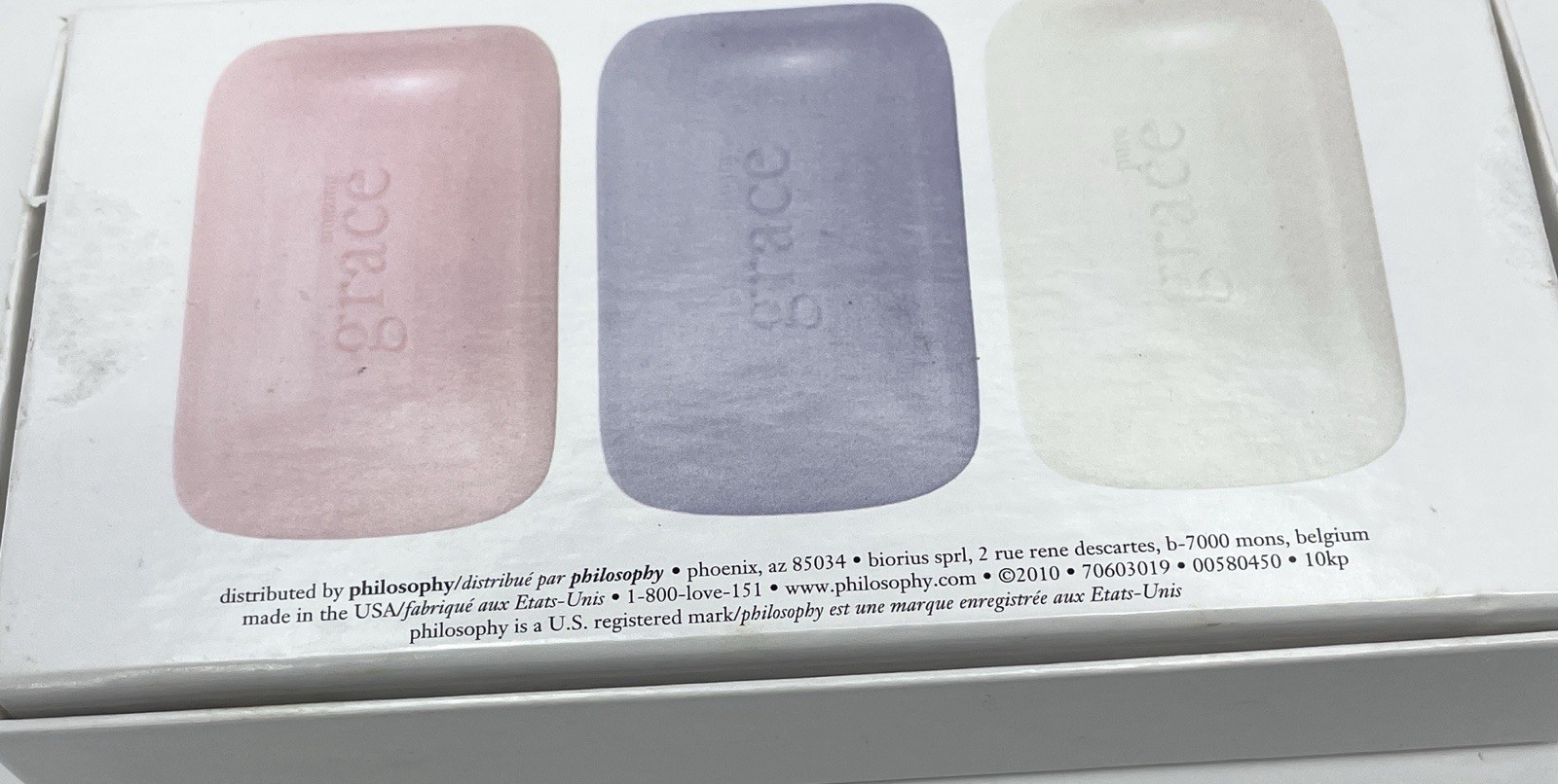 Philosophy State of Grace Soap Pure Baby Amazing 3 Oz Bars in Box