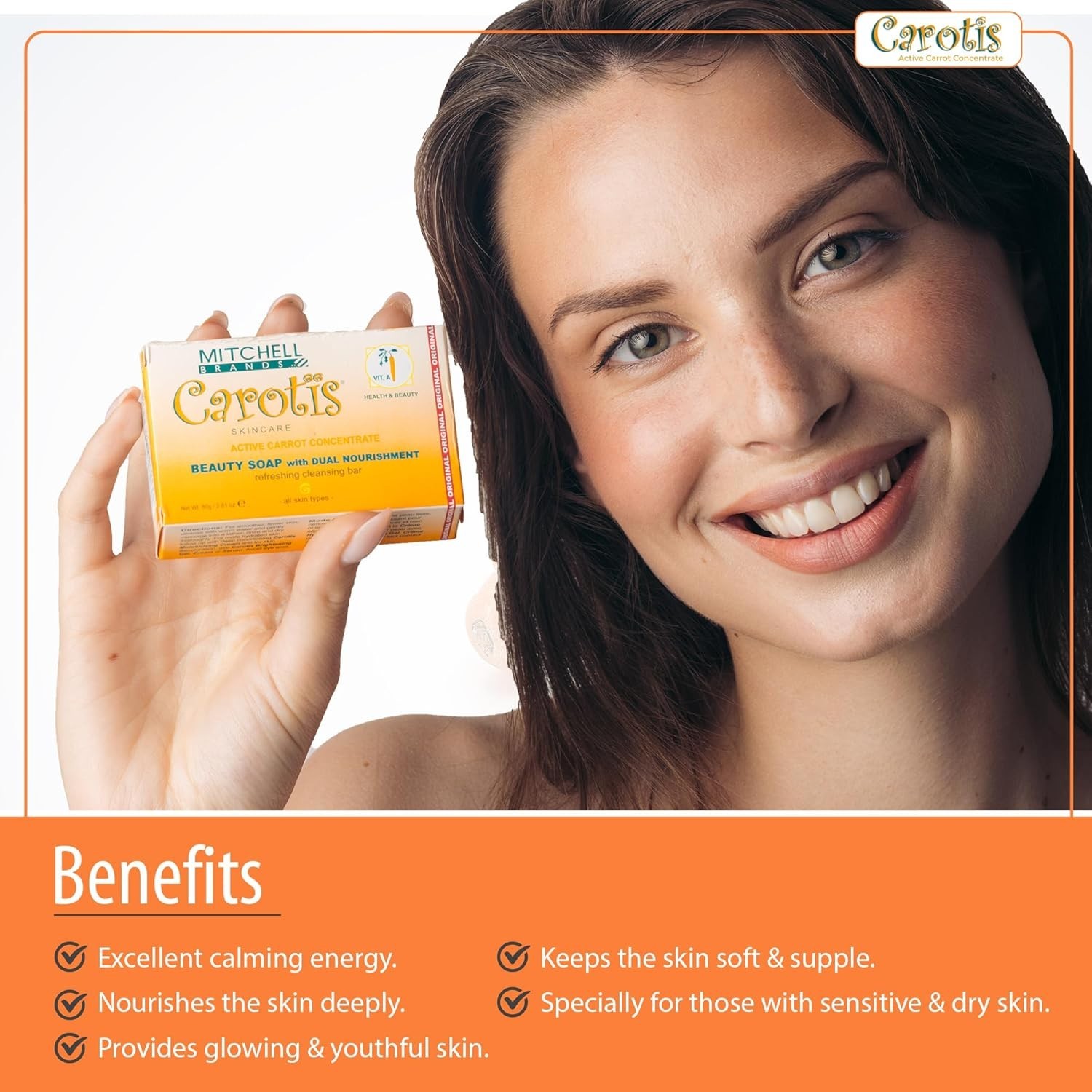 CAROTÏS Beauty Soap 80gr – Formulated to Clean and Refresh Skin with Carrot O…