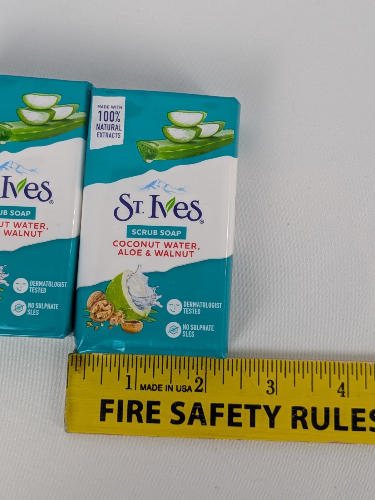 St. Ives Scrub Bar Soap with Coconut Water Aloe and Walnut 2 Bars