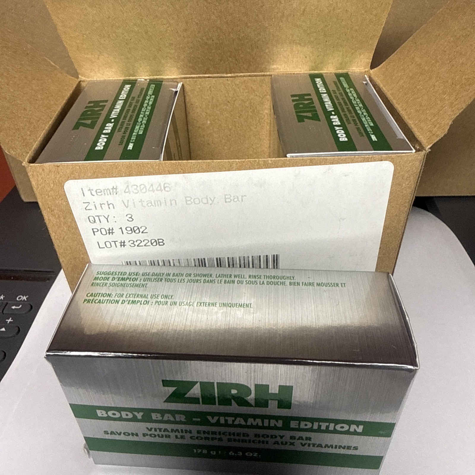 3-PACK Zirh Body Bar Vitamin Edition Vitamin Enriched Body Bar 6.3 Oz each NIB