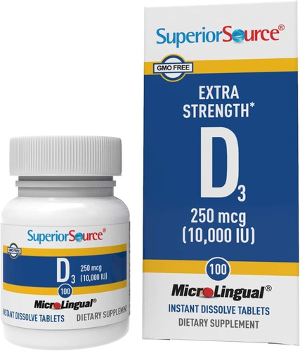 Superior Source Vitamin D3 10000 IU, Quick Dissolve 1 Count (Pack of 1)