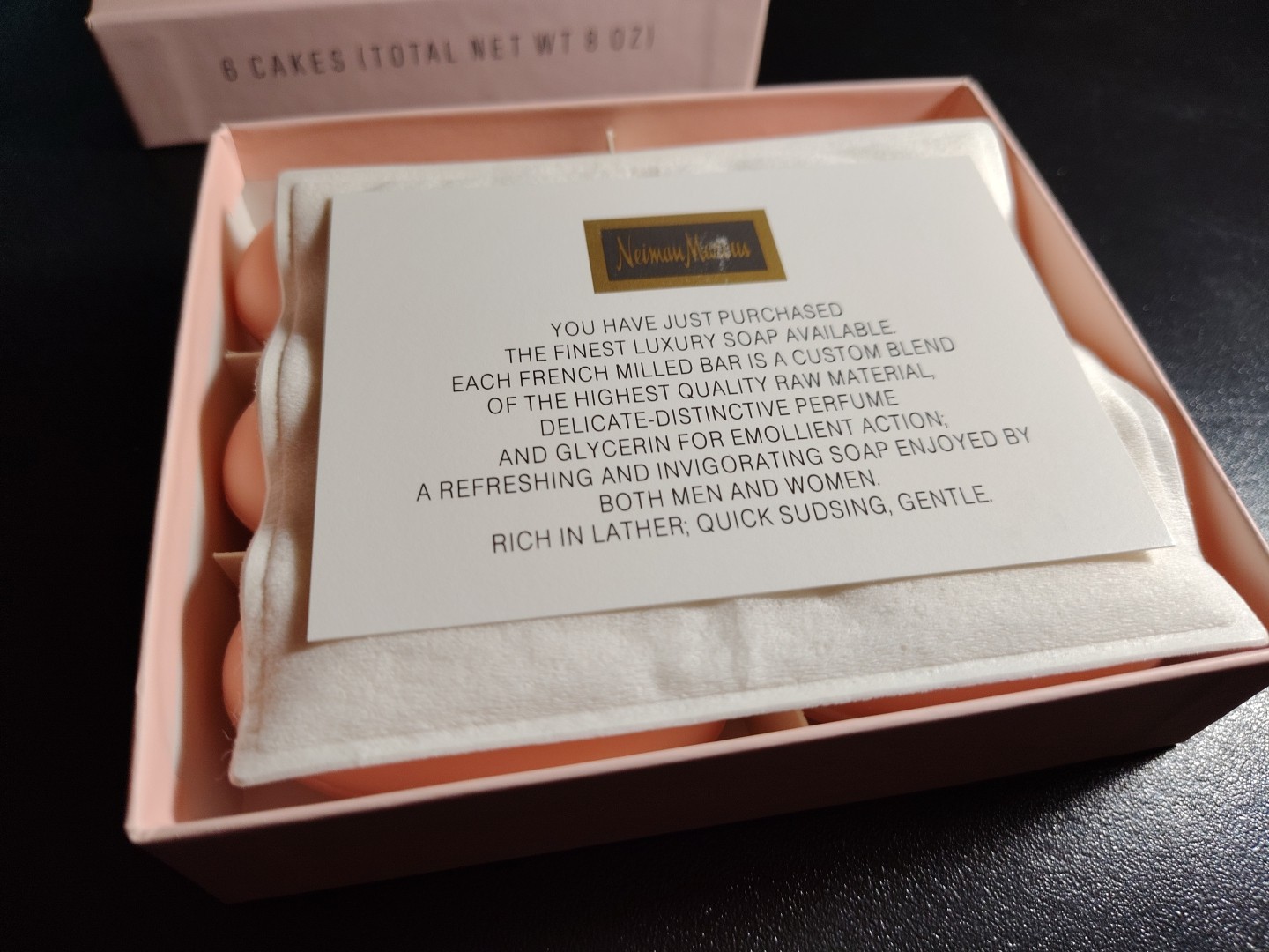 Vintage NEIMAN MARCUS Rose Geranium Guest Soaps 6 Cakes NEW IN BOX