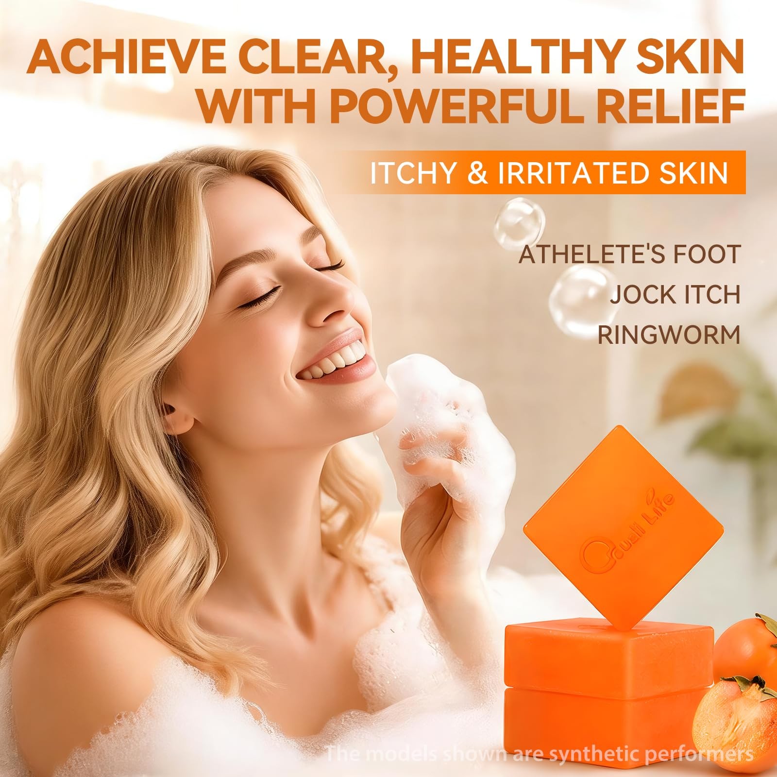QualiLife Antifungal Soap Bar with 1% Tolnaftate – 3.88 Ounce (Pack of 3)