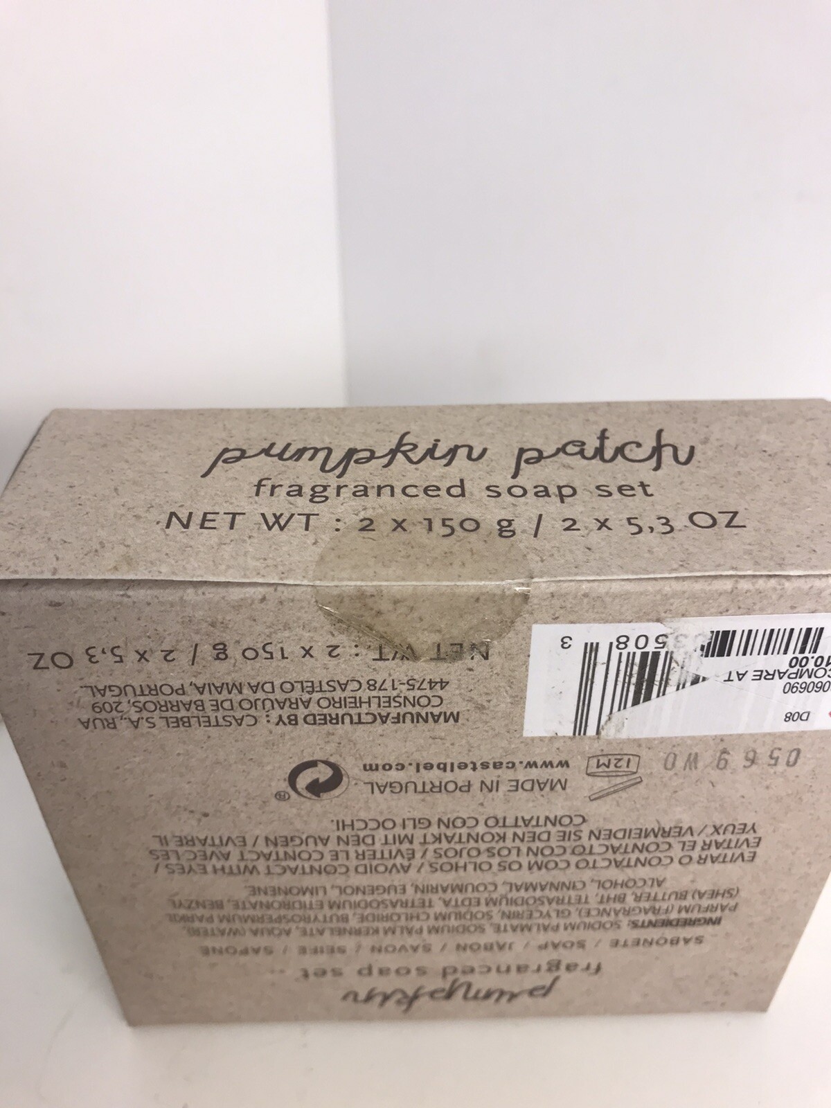 CASTEBEL PORTO PUMPKIN PATCH FRAGRANCED SOAPS 2 PACK 5.3 OZ EACH PORTUGAL NIB