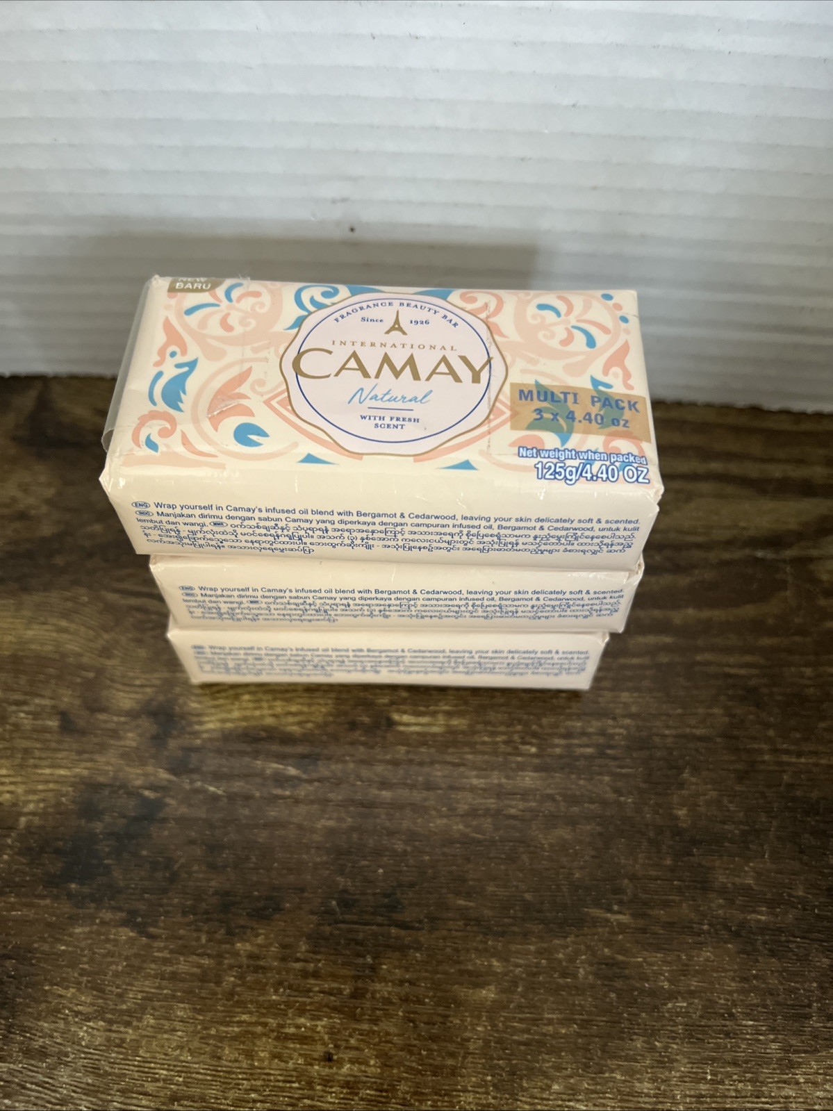 1Camay International Natural Fresh Scent Soap, 3 Bars 4.40oz New