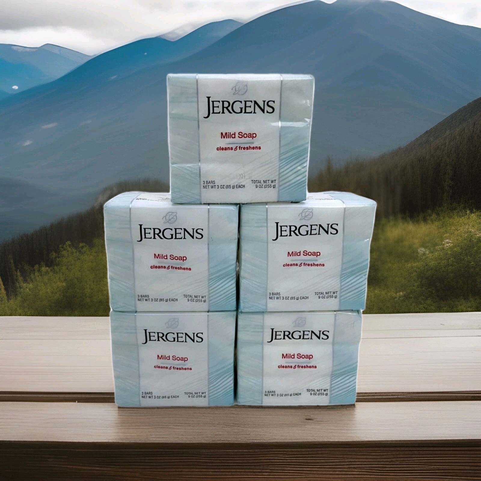 (5) Packs Jergens Mild Soap 3 Bars per pack New Original Sealed TOTAL 15 BARS