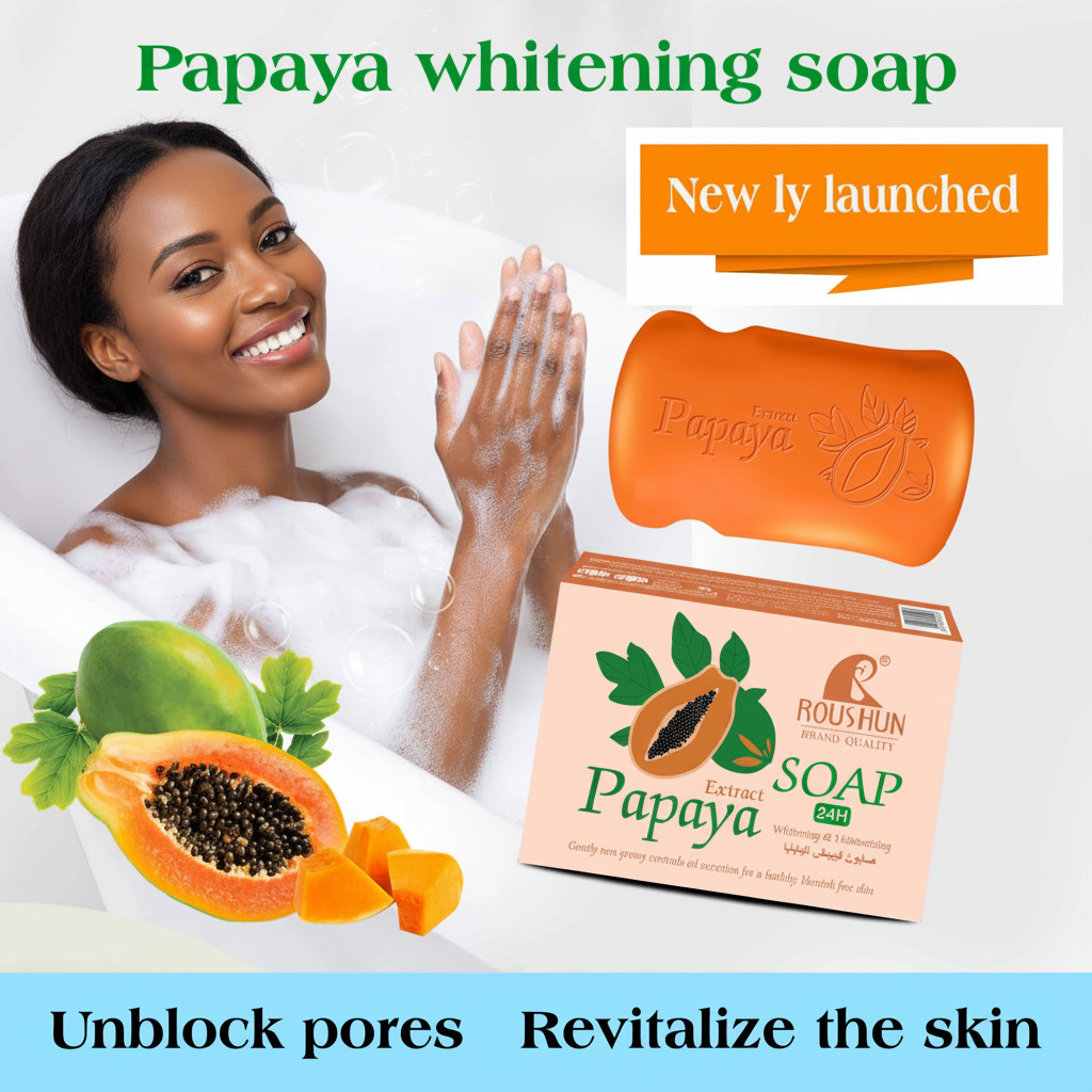 ROUSHUN Papaya Soap Skin Whitening Multipurpose Wash Bath Soap