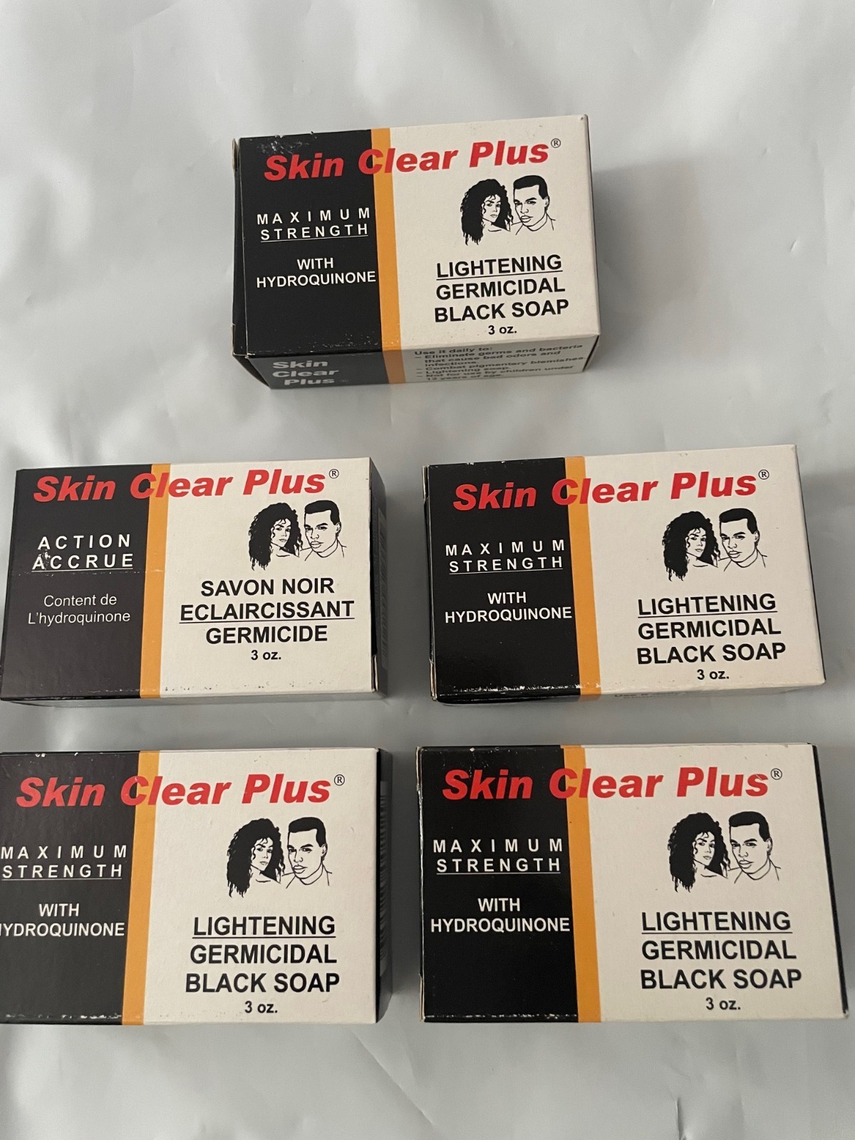 5 Pack Skin Clear Soap lightening Germicidal Black Soap Size 3 oz