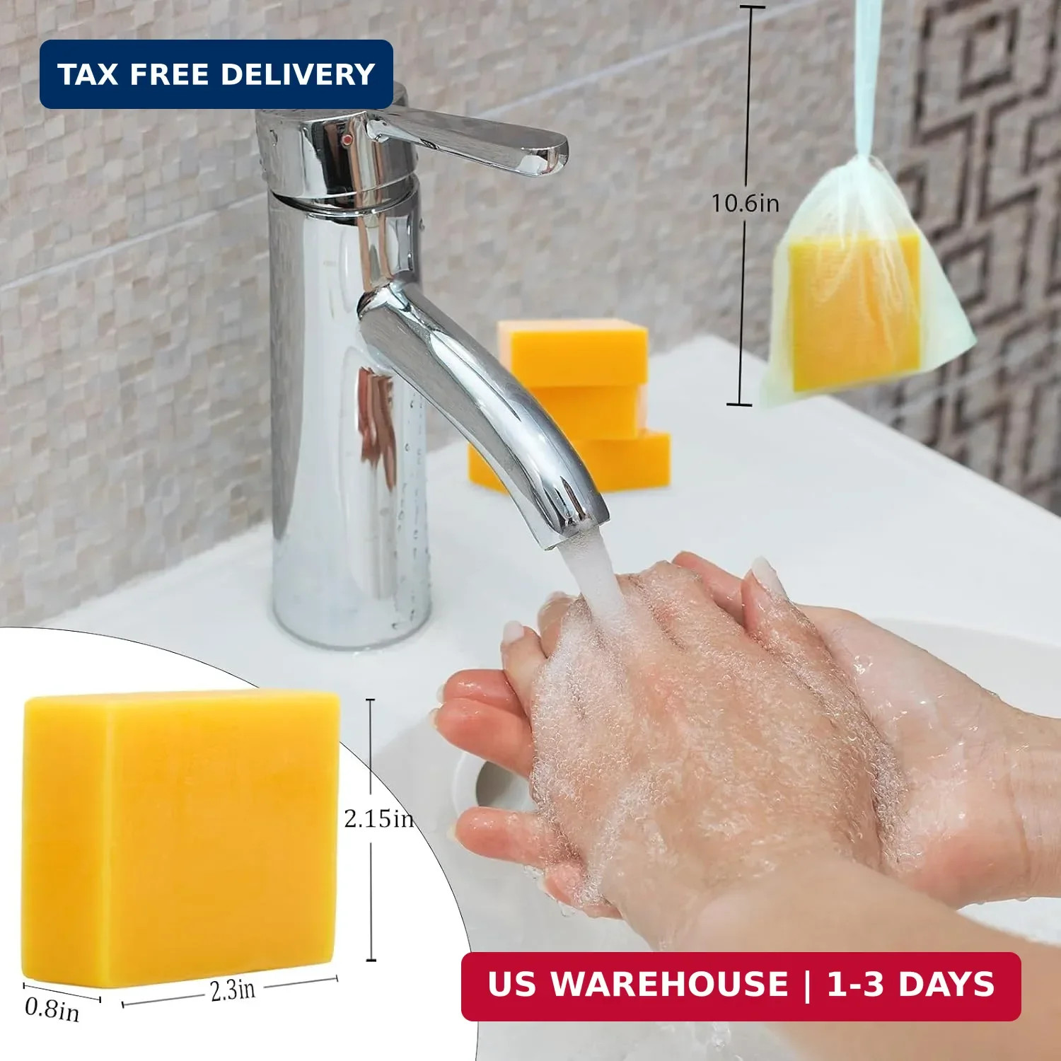 3 Pack Turmeric Soap Bar for Face & Body Cleanser, Organic Turmeric Soap, Smooth