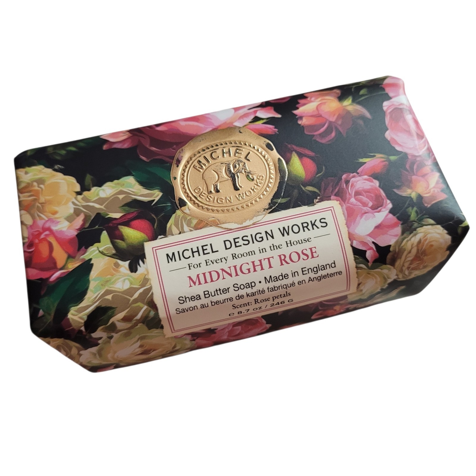 Lot 3 Michel Design Works 8.7 & 6.7 oz Large Bath Soap Bars Midnight Rose Bundle