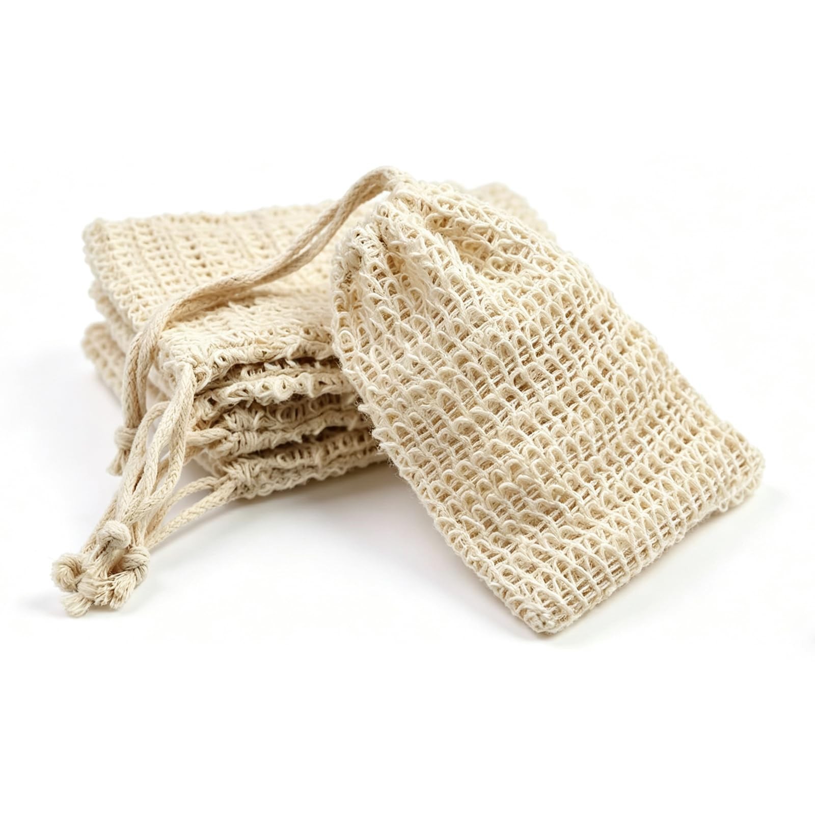 Soap Bag,5 Packs Bar Saver Pouch,Sisal Soap Saver Bag Mesh for Exfoliating, S…