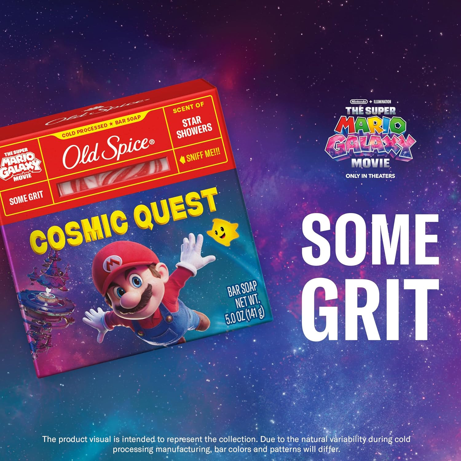 Old Spice Super Mario Galaxy Movie Cold Pressed Bar Soap 5.0 oz Star Showers NEW