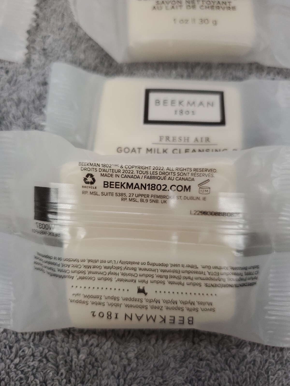6 PACK BEEKMAN 1802 FRESH AIR GOAT MILK CLEANSING BAR 1 oz Free-parabens