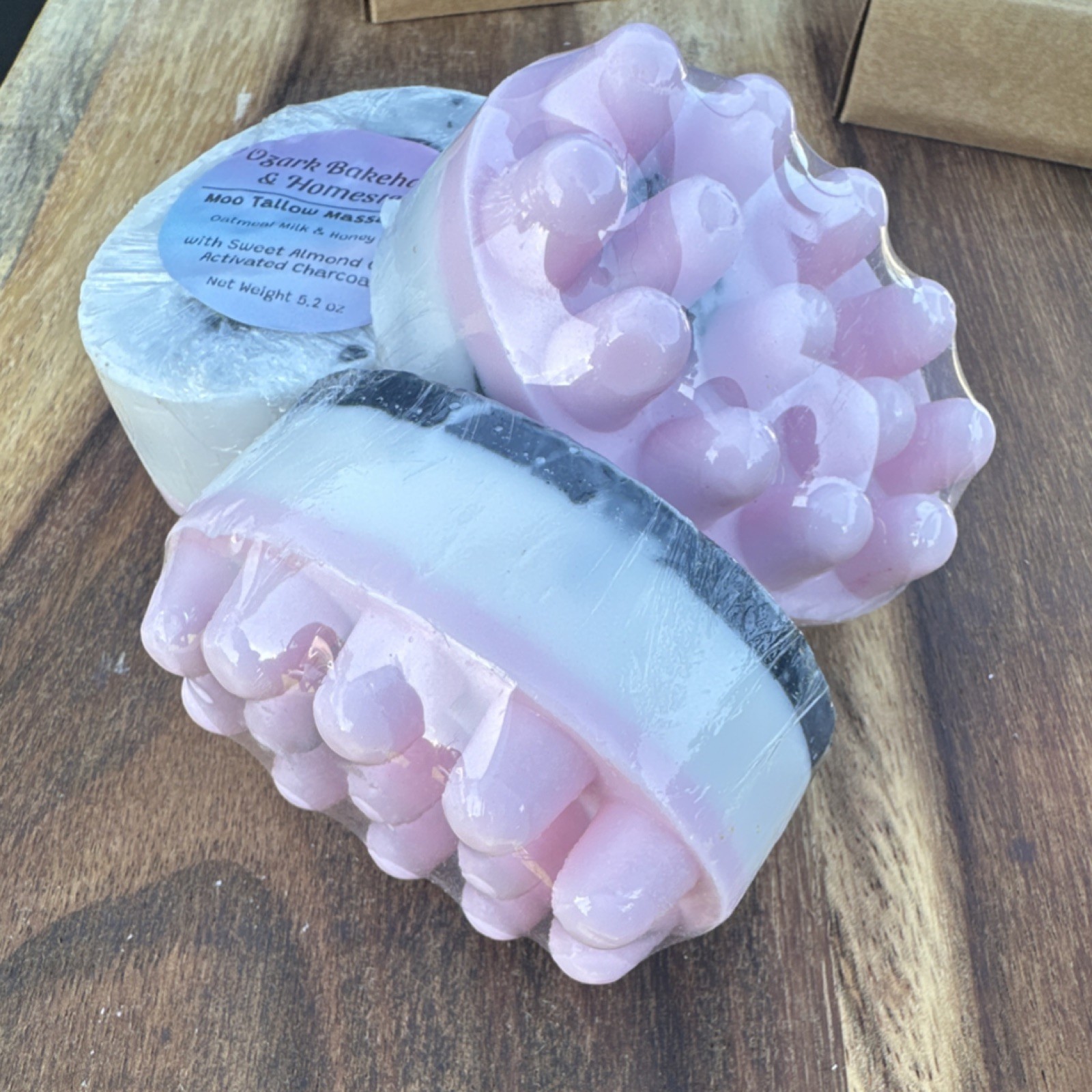 Ozark Bakehouse & Homestead Moo Tallow Massage Bar Oatmeal Milk & Honey 5.2oz