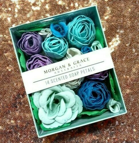 2 Boxes – (28) MORGAN & GRACE AUSTRALIA Scented Soap Roses 14 roses in each box