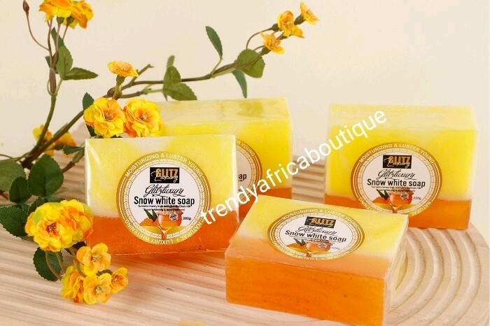 🔥Glitzluxury Snow WHITE Soap. Lighter & EvenTone Skin. Glutathion, Lemon,200gx1