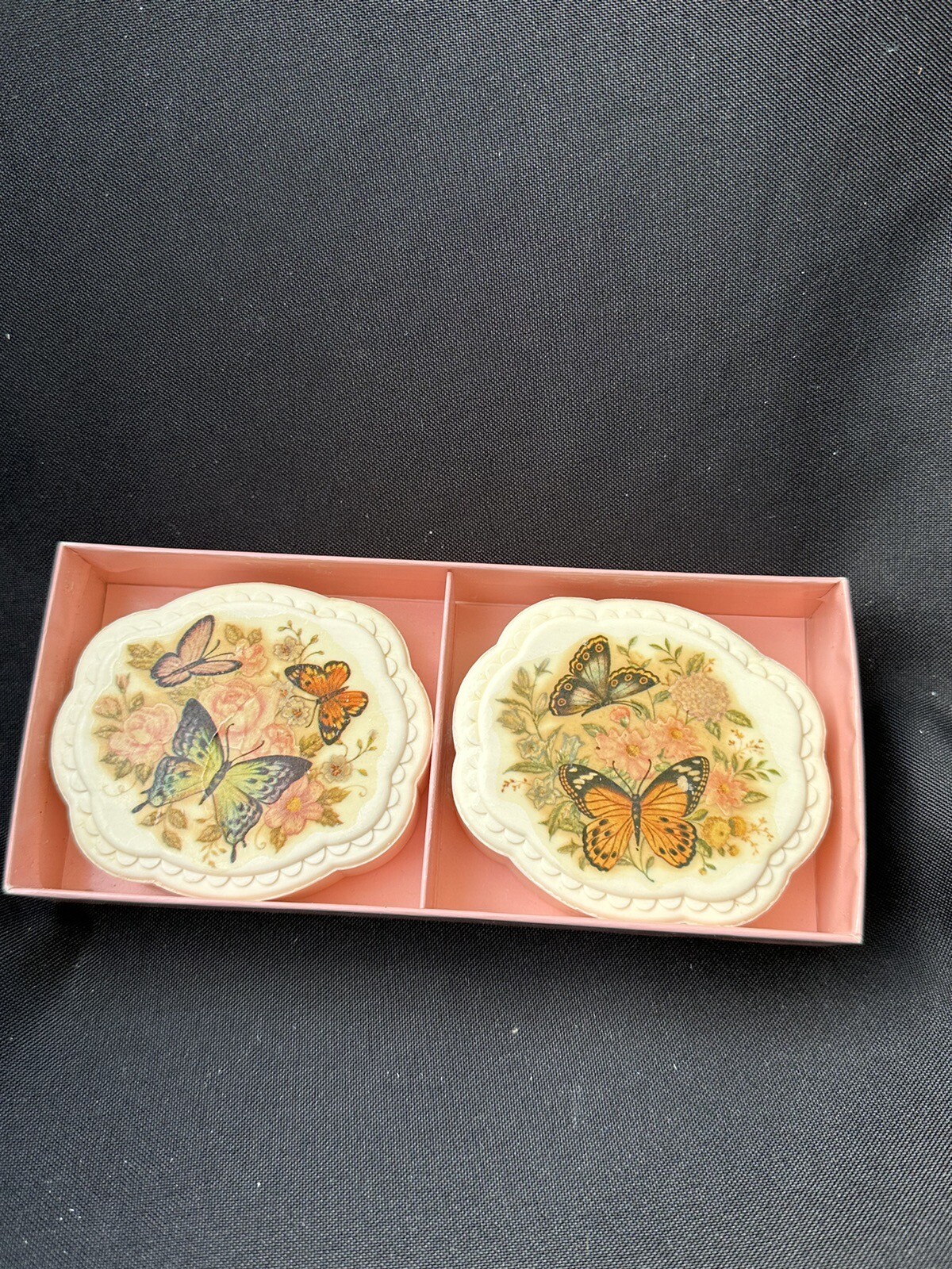 Vintage Avon Summer Butterflies and Blossoms Soaps Set of 2 in Box New