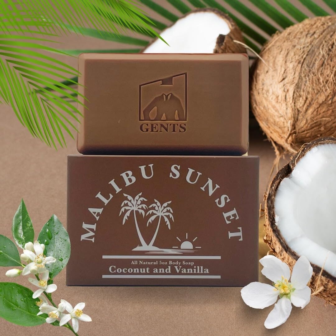 Gents Moisturizing Bar Soap for Men (Malibu Sunset & Royal Beehive Pack of 2