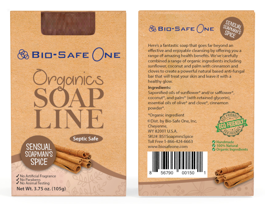 Bio-Safe One, Inc. – Sensual Soapman’s Spice Organic Soap Bar 3.75 oz Homemade