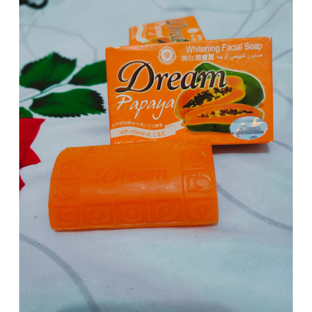 3 x DREAM WHITENING FACIAL/SKIN SOAP PAPAYA BAR 100 G FREE SHIPPING US FREE TAX