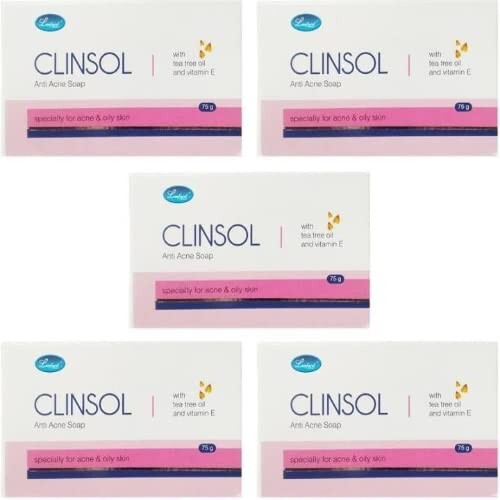 Leeford Clinsol Soap Pack of 5 (75g Each)- Enriched Tea Tree Oil with Vitamin E