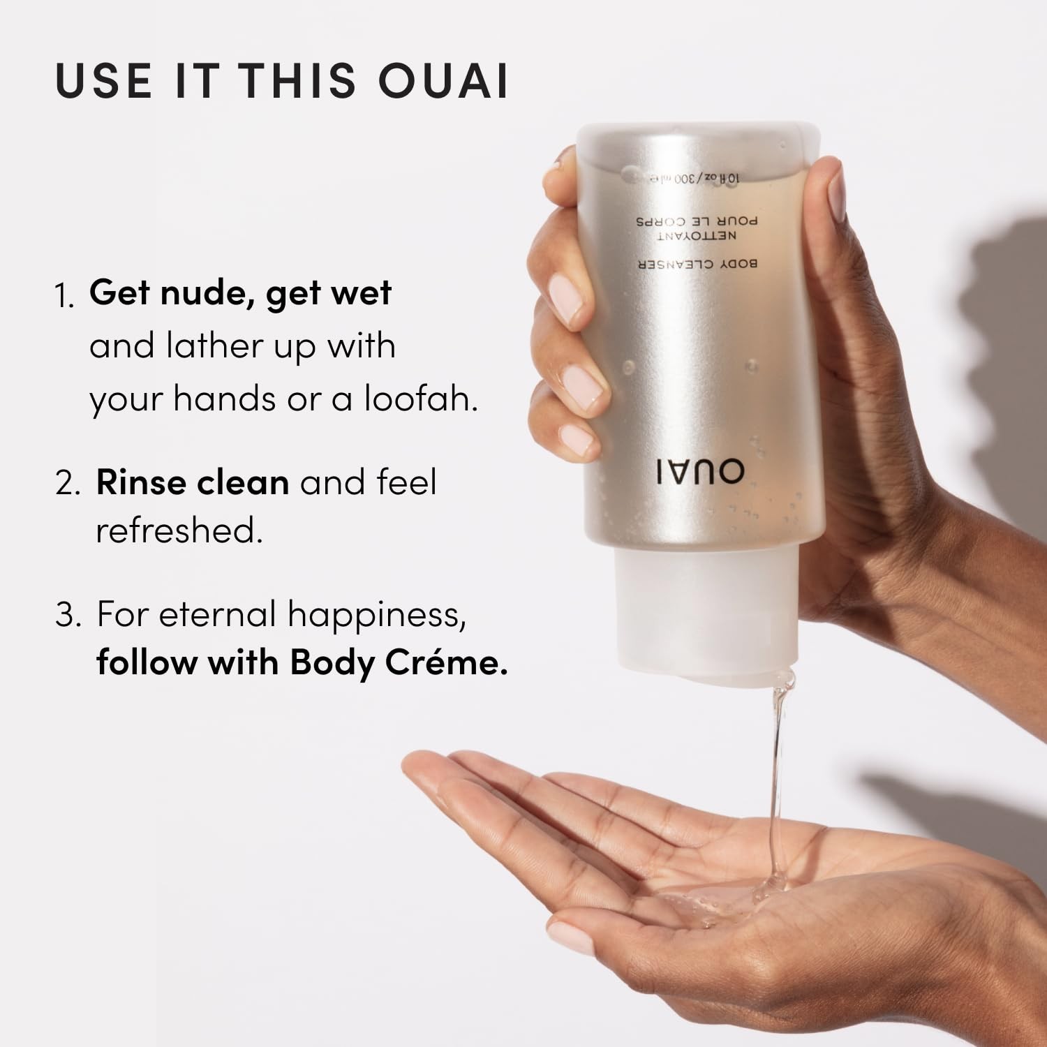 OUAI Body Cleanser, Dean Street – Foaming 10 Fl Oz (Pack of 1), Clear