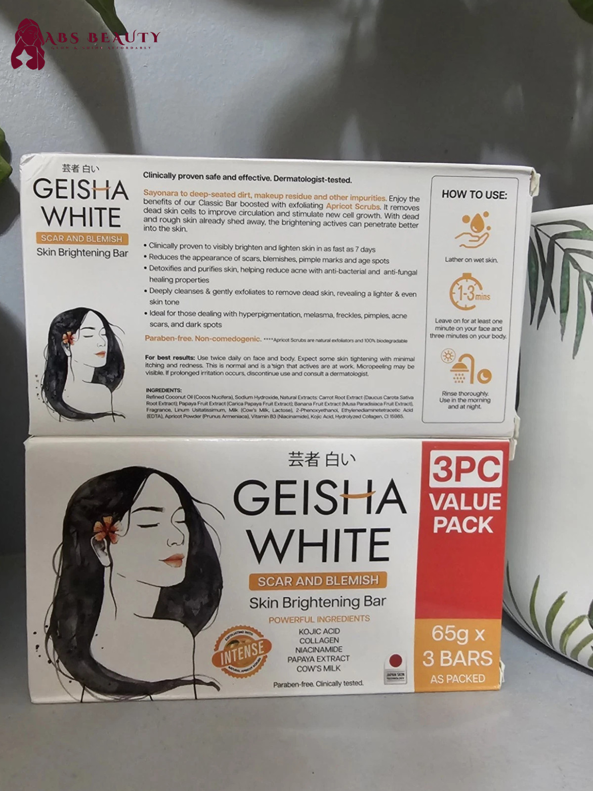 1x Geisha White INTENSE skin Brightening & Lightening Soap SCAR & BLEMISH