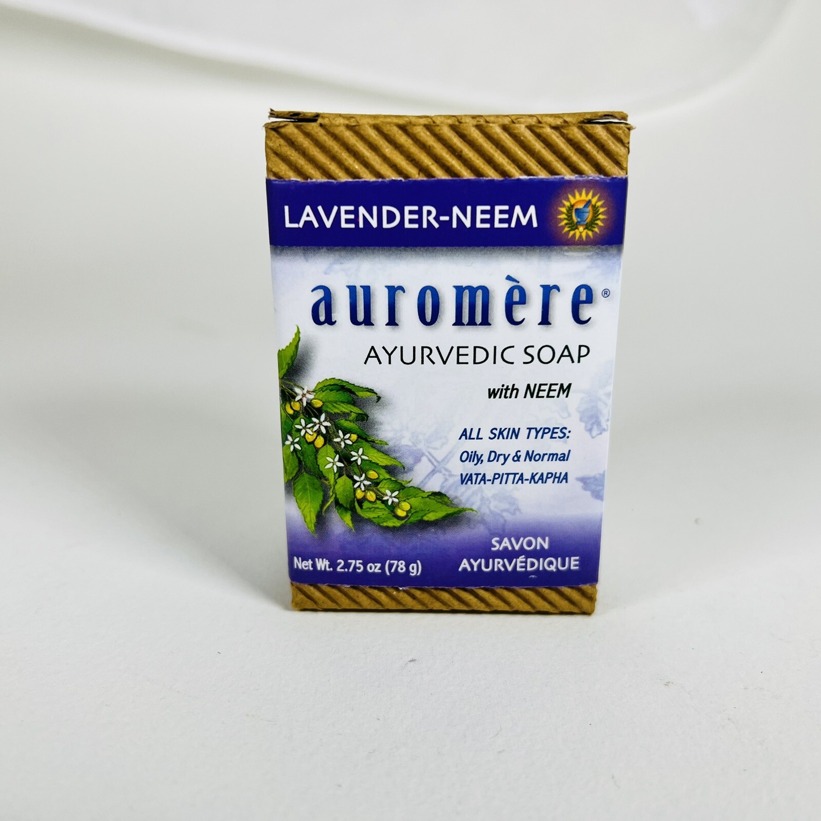 Auromere Ayurvedic Bar Soap Lavender-Neem 2.75 oz All Skin Types, Biodegradable