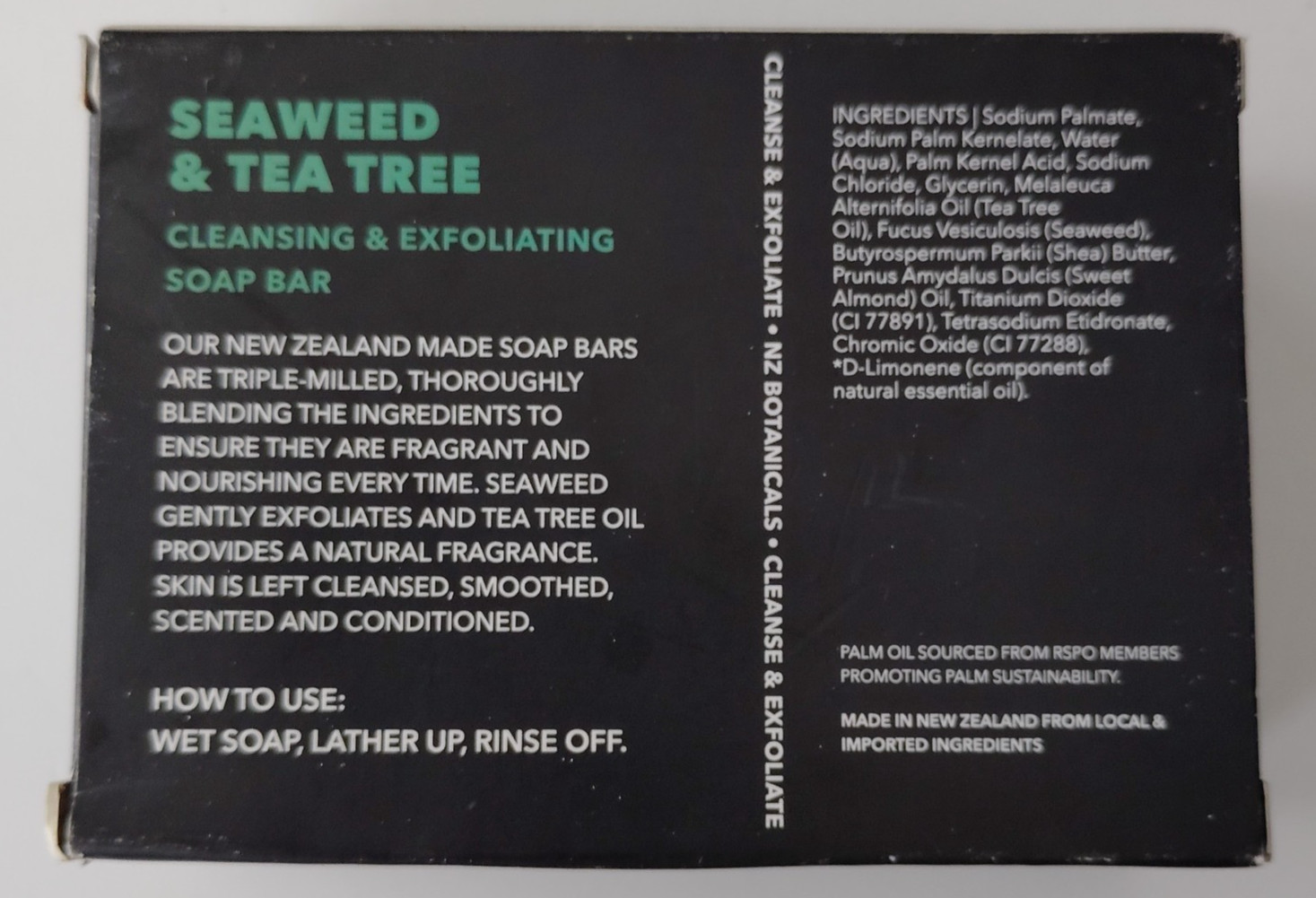 Beau & Duke 8.8oz Bar Soap New Zealand Seaweed & Tea Tree Exfoliating Botanicals
