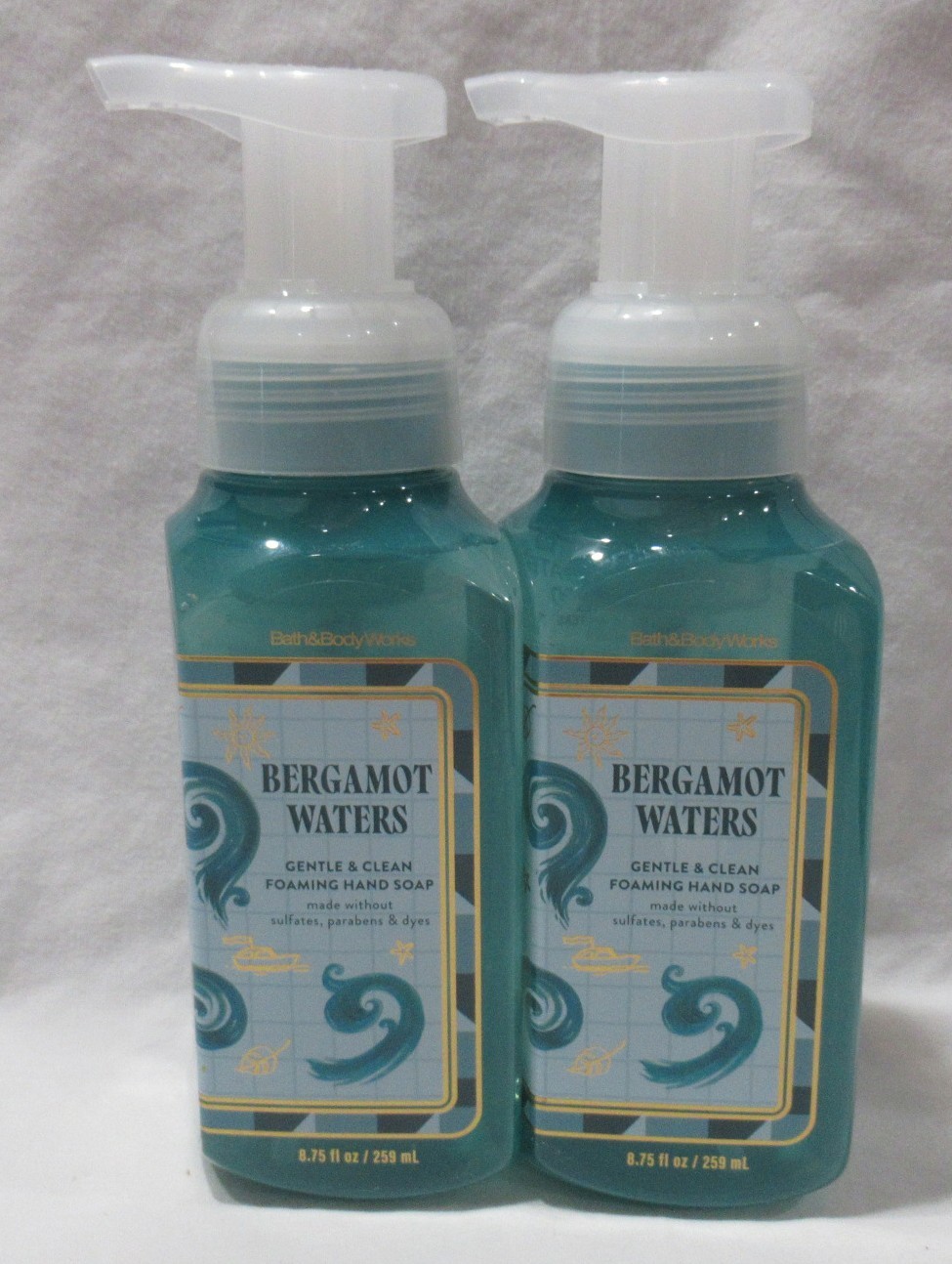 Bath & Body Works Gentle & Clean Foaming Hand Soap Set Lot of 2 BERGAMOT WATERS