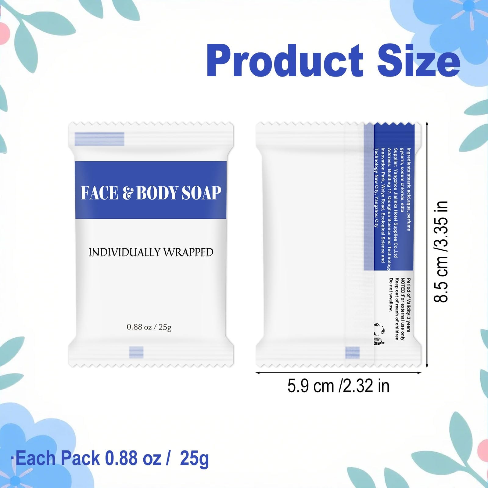Travel Size Bars Soap in Bulk, Individually Wrapped Mini Small Body Hand and …