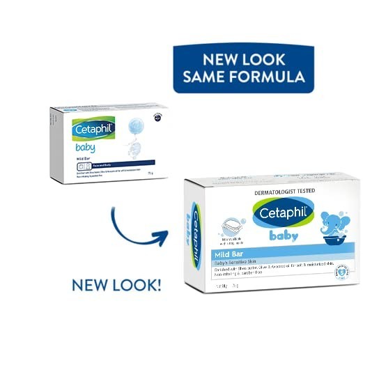 Cetaphil Baby Mild Bar for Newborns & Babies | Dry & Sensitive Skin | 3 x 75 gm