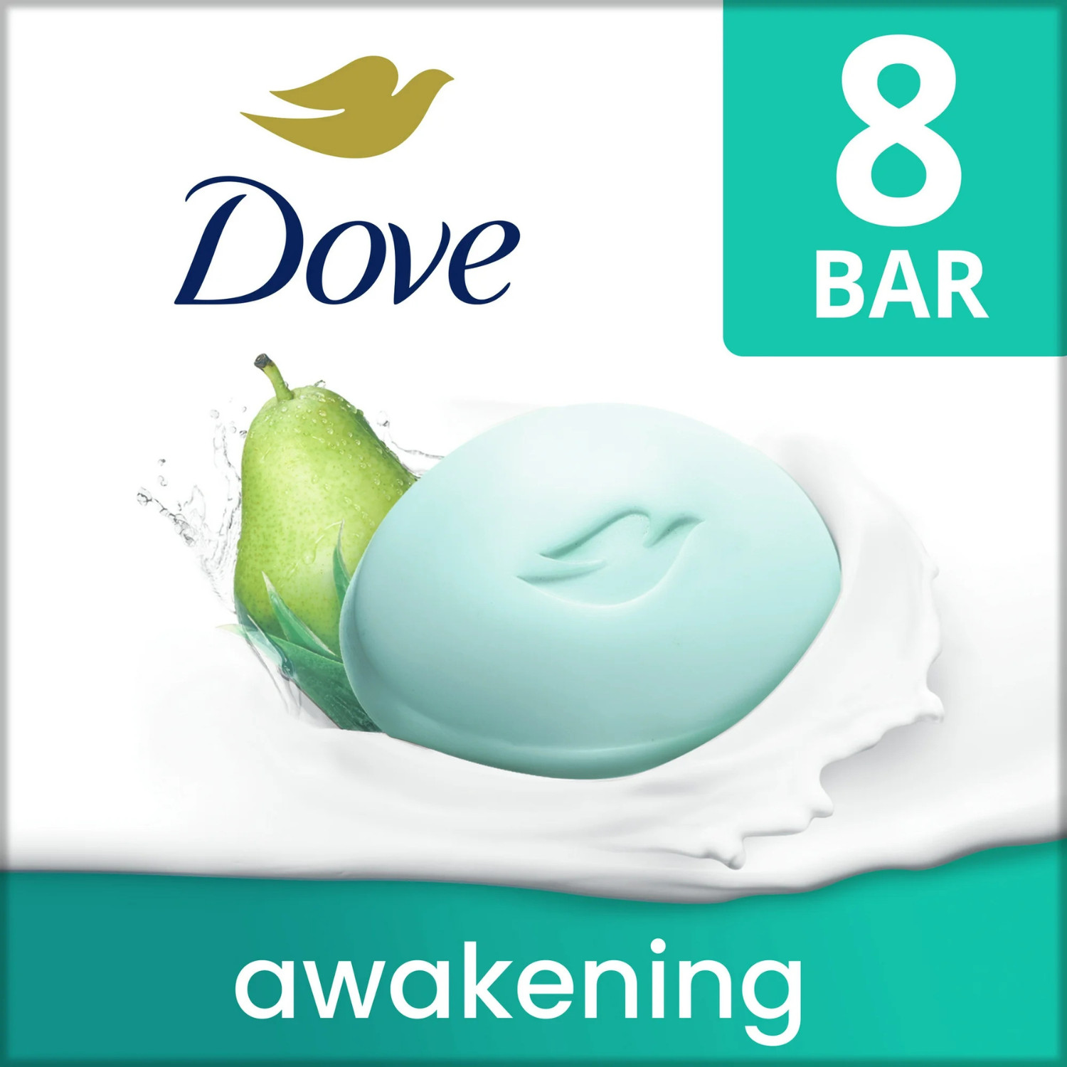 Dove Awakening Gentle Beauty Bar Soap All Skin Type, Pear and Aloe, 3.75 oz NEW