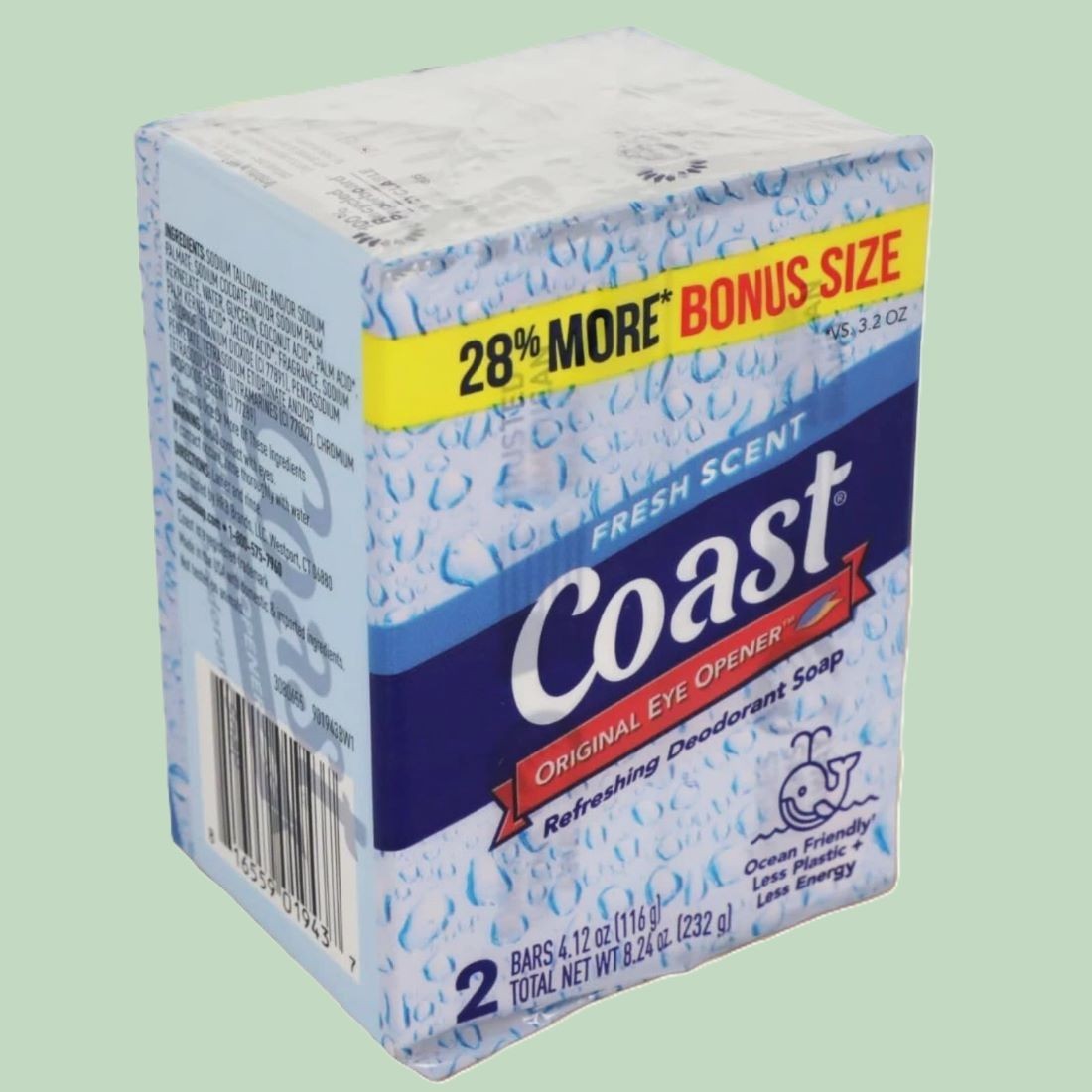 (12 PK) COAST Deodorant BAR Soap | Fresh Scent 4.12 OZ Each Bonus Size (2PK x6 )