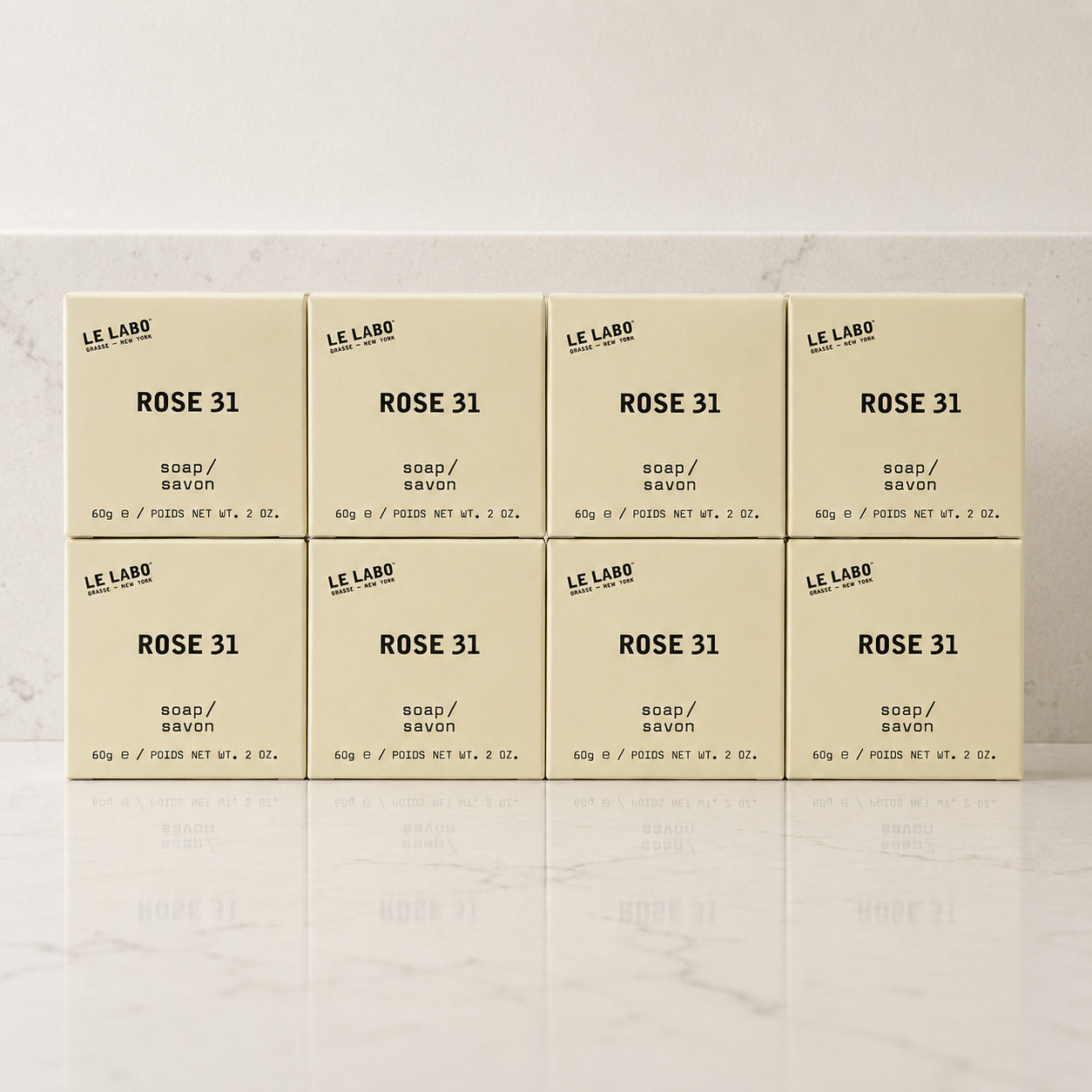 8 PACK – Le Labo Rose 31 Bath Bar, 2oz/60g Set Individually Wrapped, Boxed Soap