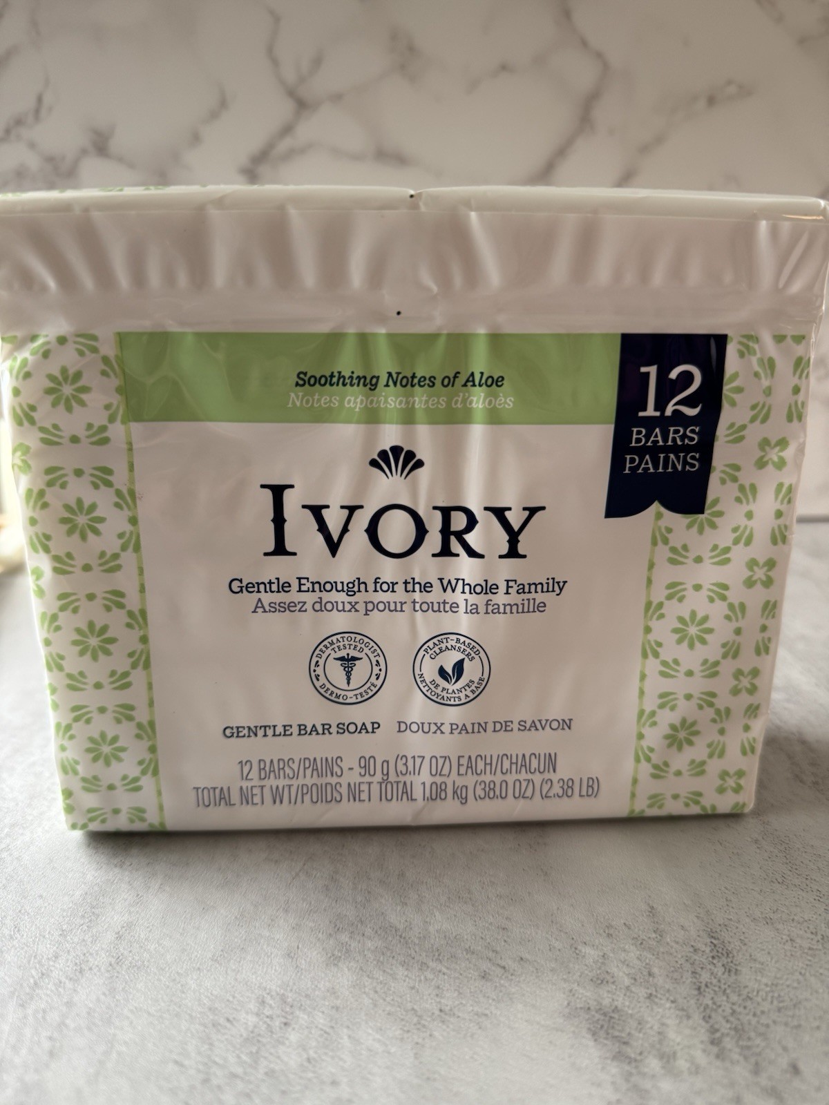 Ivory Gentle Bar Soap with Aloe – 12 Bars | All Skin Types | Hydrating