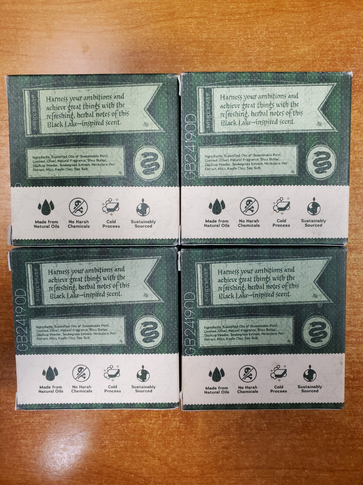 4 Bars: Dr. Squatch Bar Soap Harry Potter *SLYTHERIN* Zero Grit (2881)
