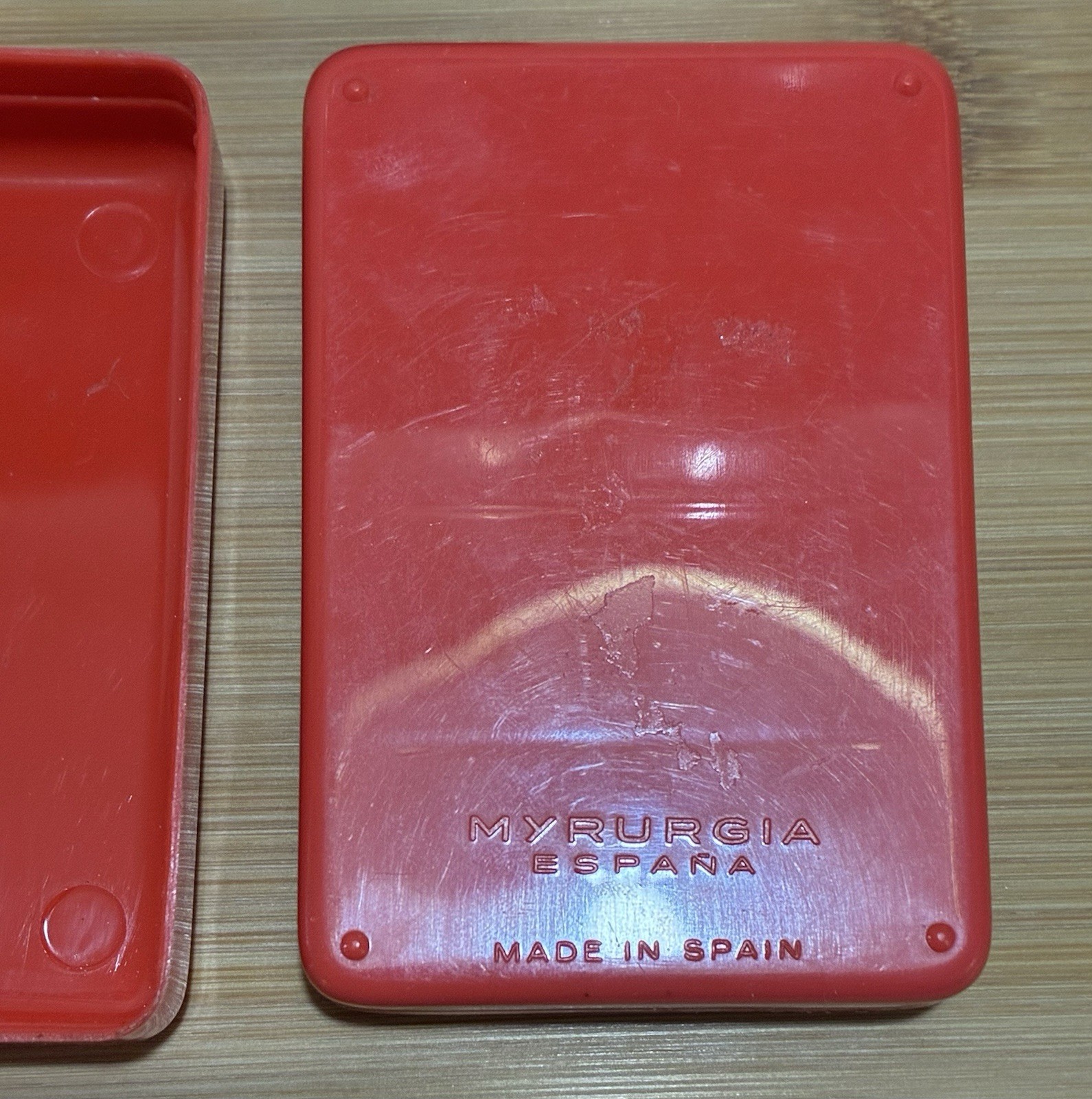 Vintage MAJA JABON MYRURGIA ESPANA Perfume Soap In Red Plastic Case
