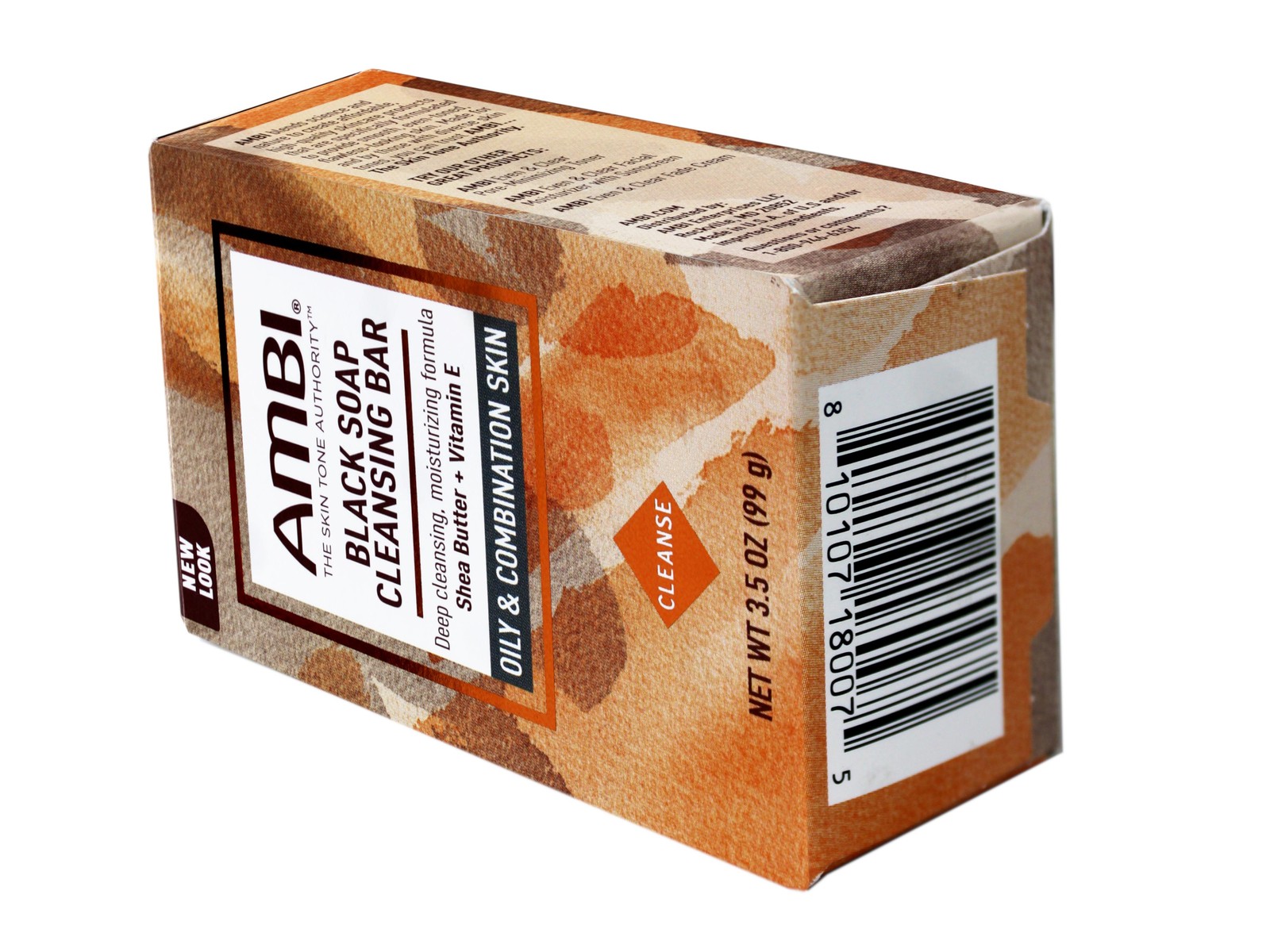 5 Pack Ambi Black Soap Cleansing Bar with Shea Butter Vit E for Oily Skin 3.5 OZ