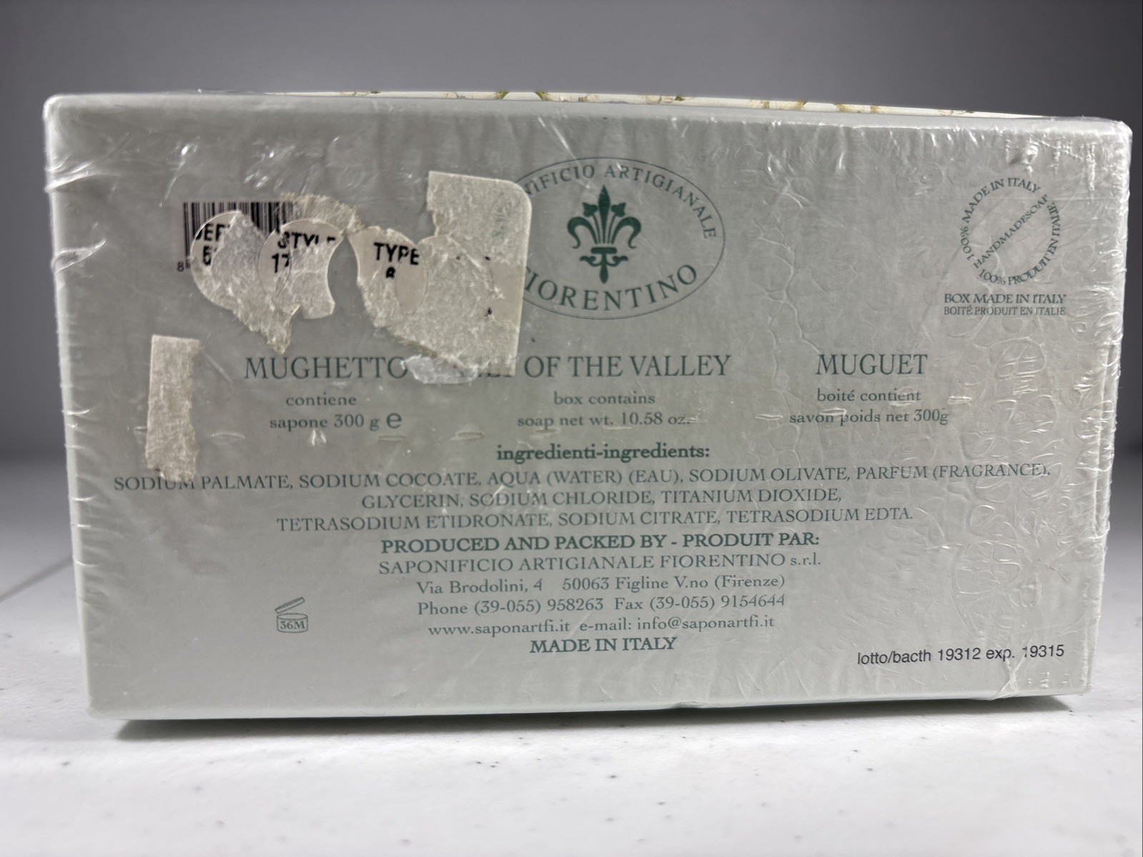 Saponificio Artigianale Fiorentino Lily Of The Valley Boxed Soap 10.58 oz Italy
