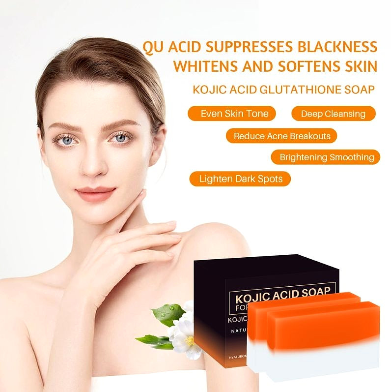 2 Pack Kojic Acid Soap Dark Spot Remover Soap Bars With Vitamin C & E 100g/PACK