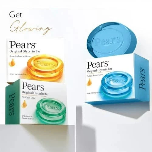 Pears Glycerin Soap 125g x 2 Mint Fresh Gentle Bath Bar Soap Free Clean