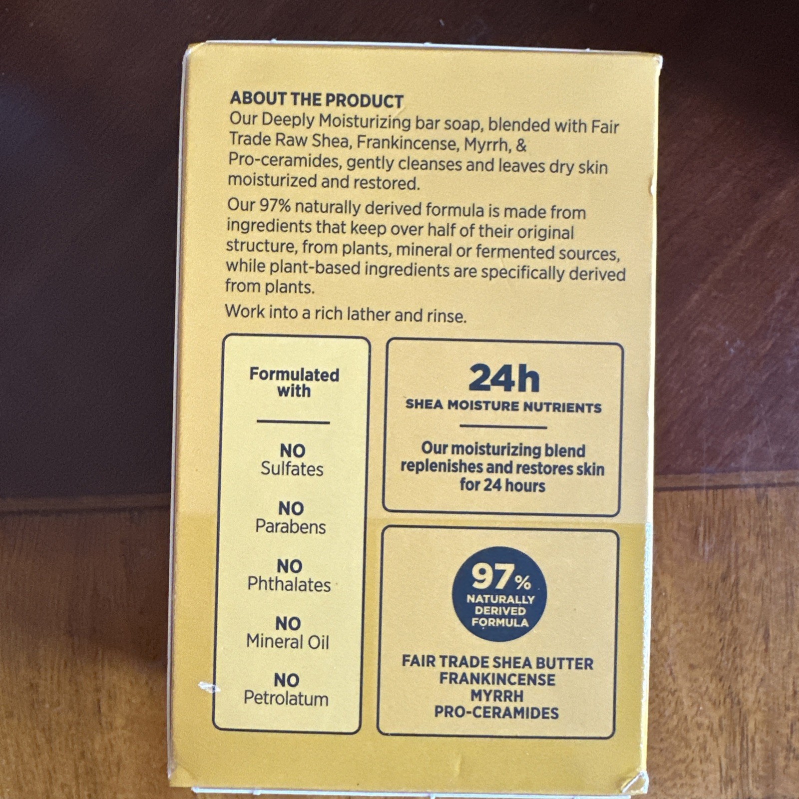 2× Shea Moisture Raw Shea Butter Soap w/ Frankincense & Myrrh 8 oz