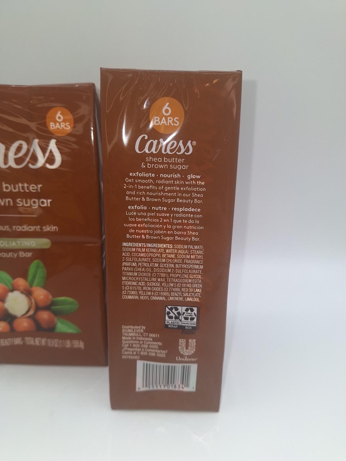 (12) Caress Shea Butter & Brown Sugar Bar Soap Exfoliating Beauty Bars 3.15 Oz