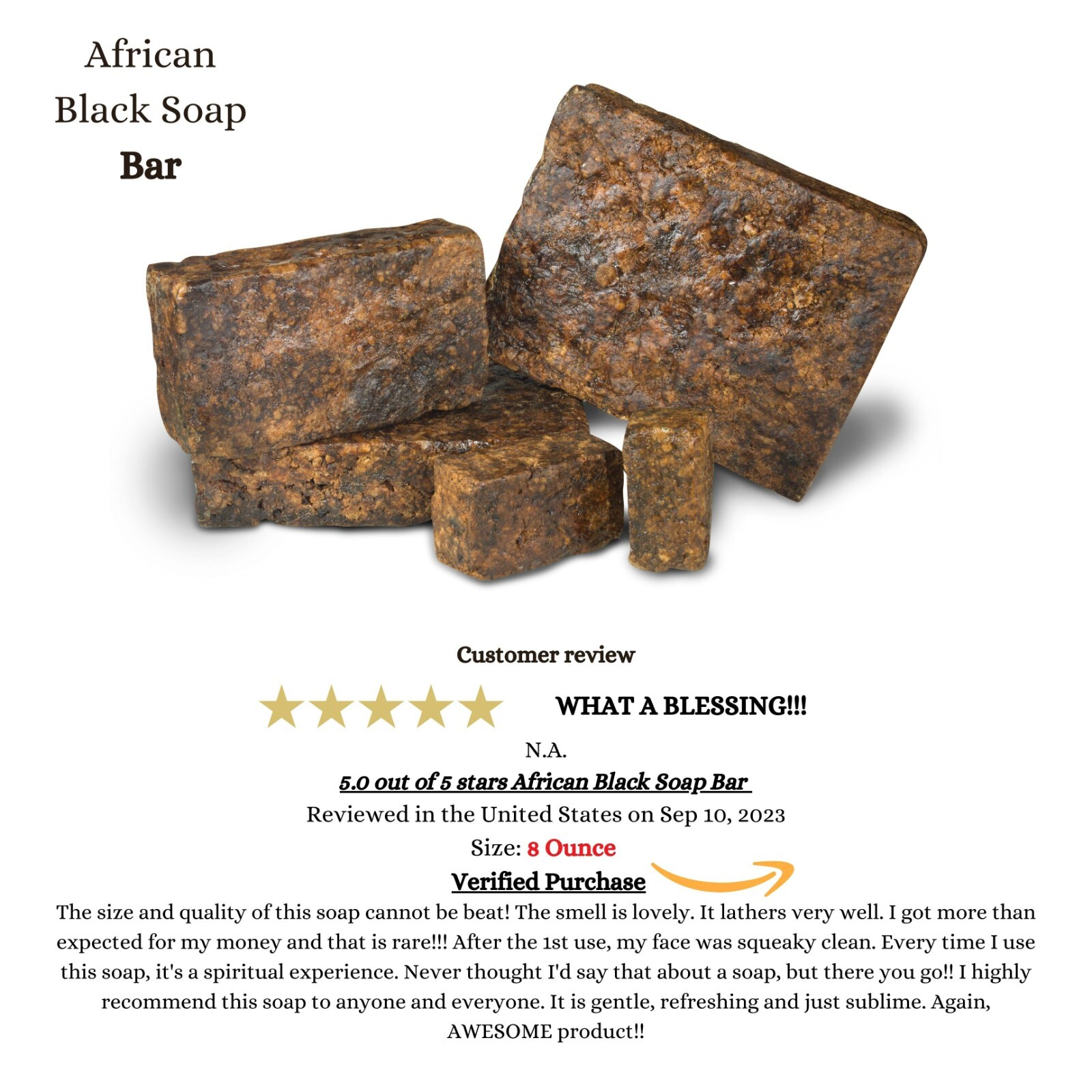 Raw African Black Soap 5 lb. Organic Unrefined Top Quality Natural Wholesale