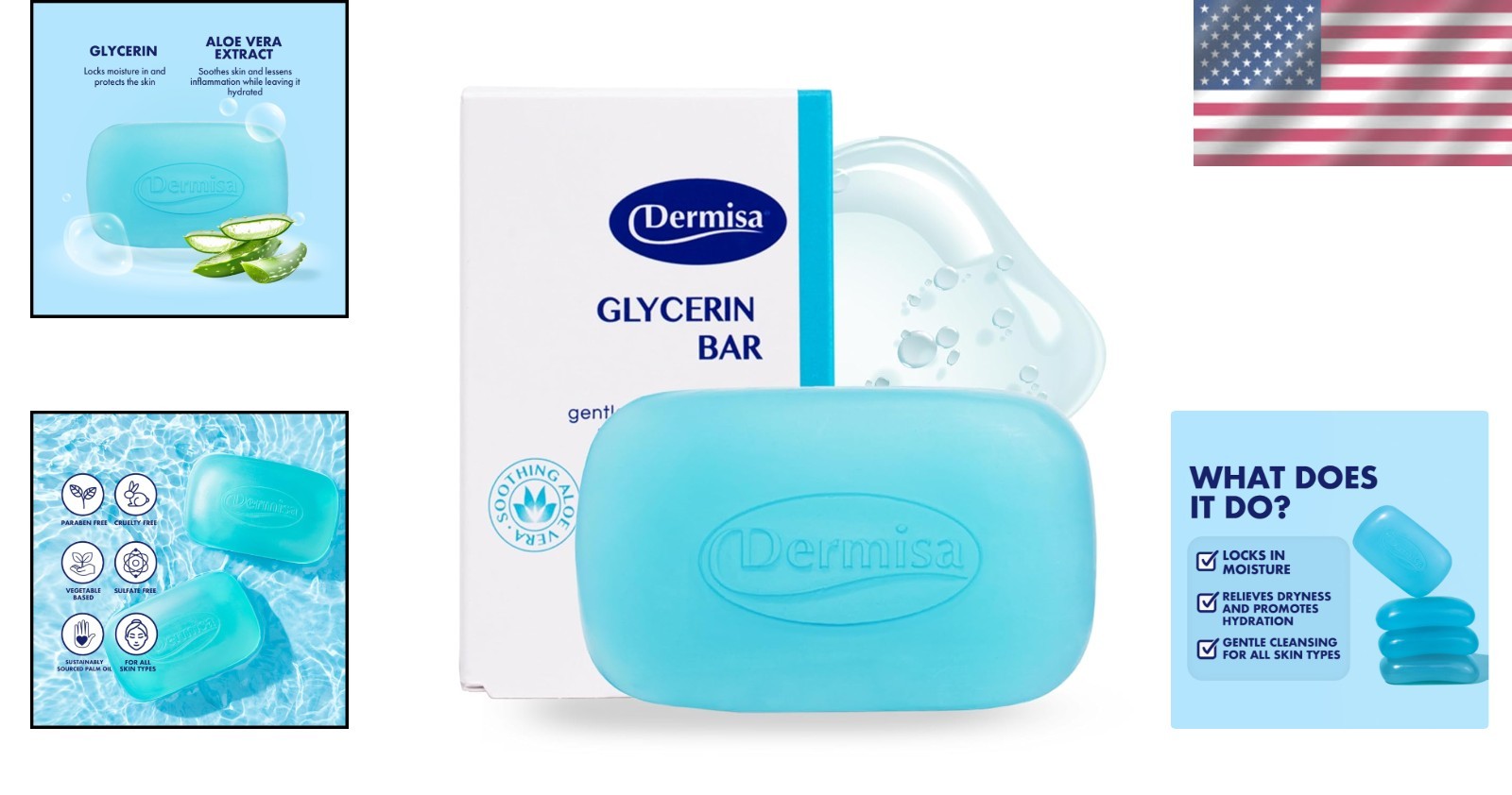 Aloe Vera Infused Glycerin Soap Bar – Deep Hydration & Moisture Lock, 3 Oz