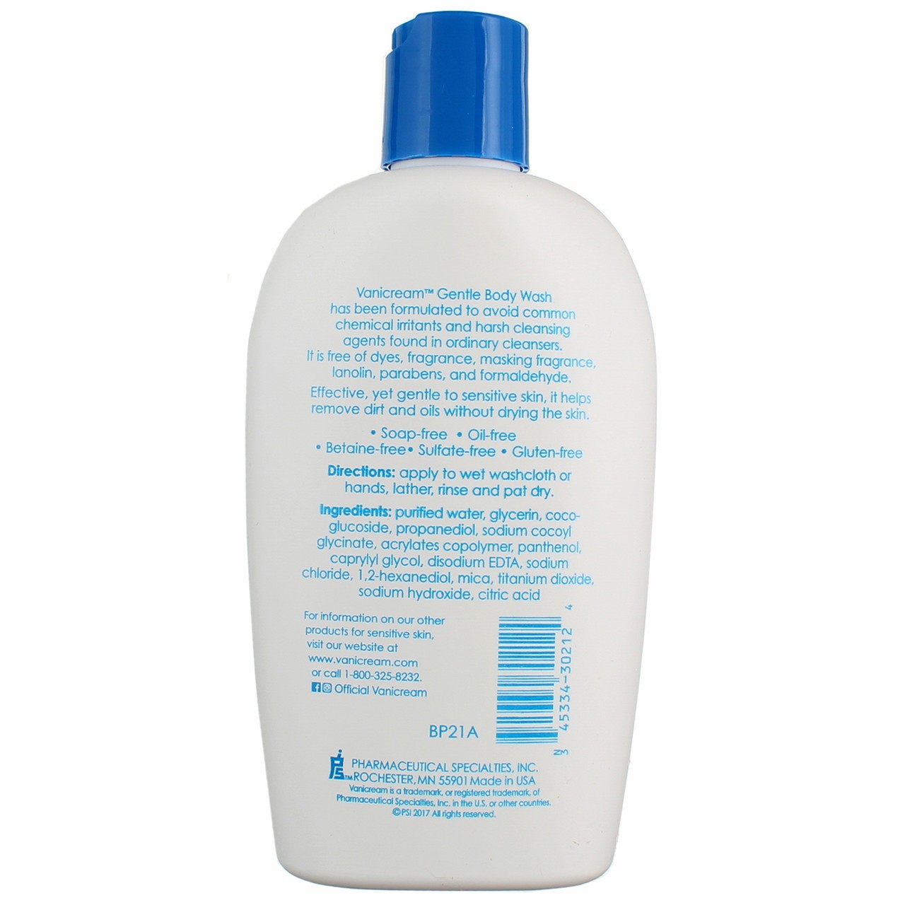 4 Pack Vanicream For Sensitive Skin Gentle Body Wash, 12 fl oz