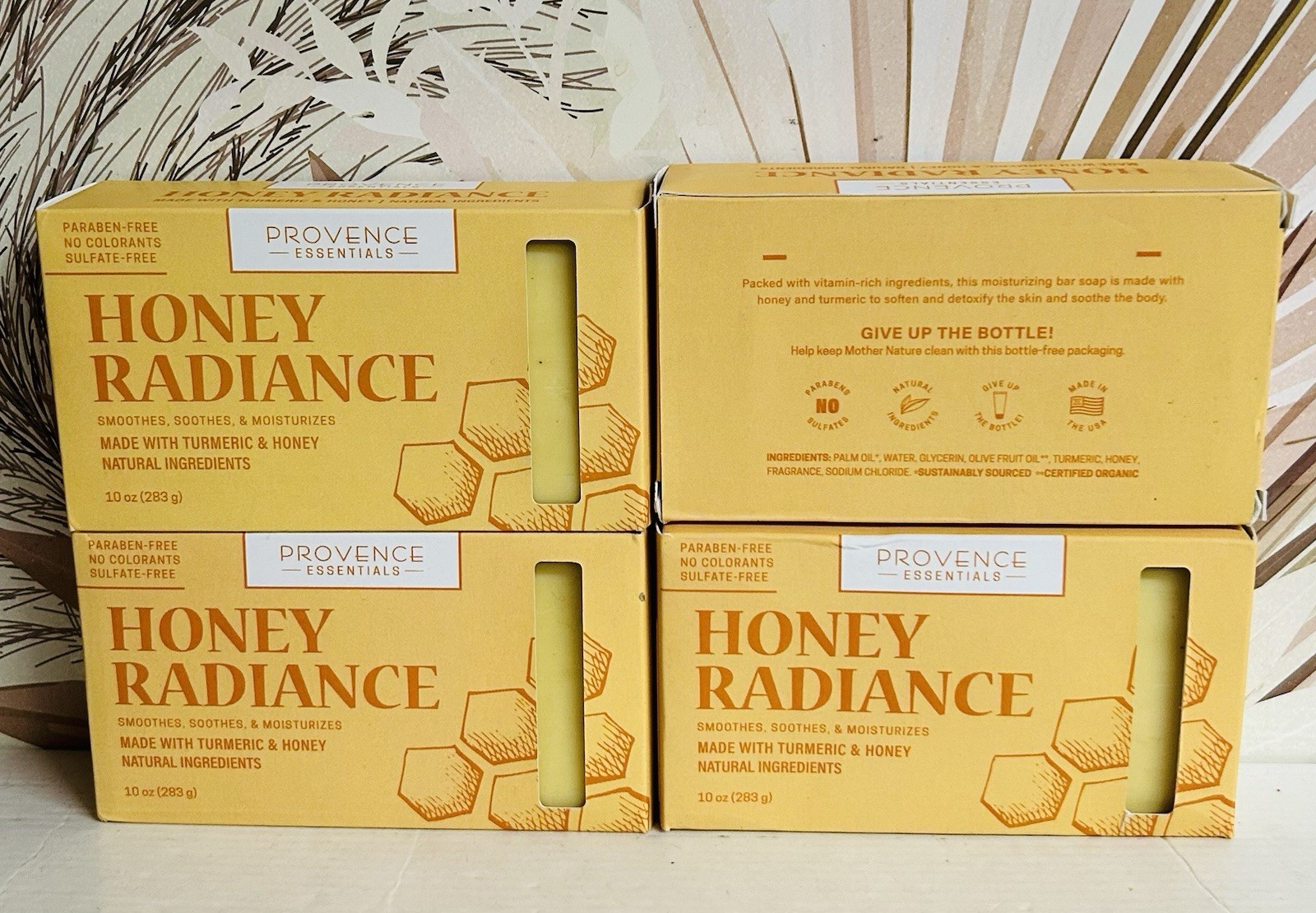 4 -Pack Provence Essentials ~ Honey Bar Soap with Turmeric 10 oz Each